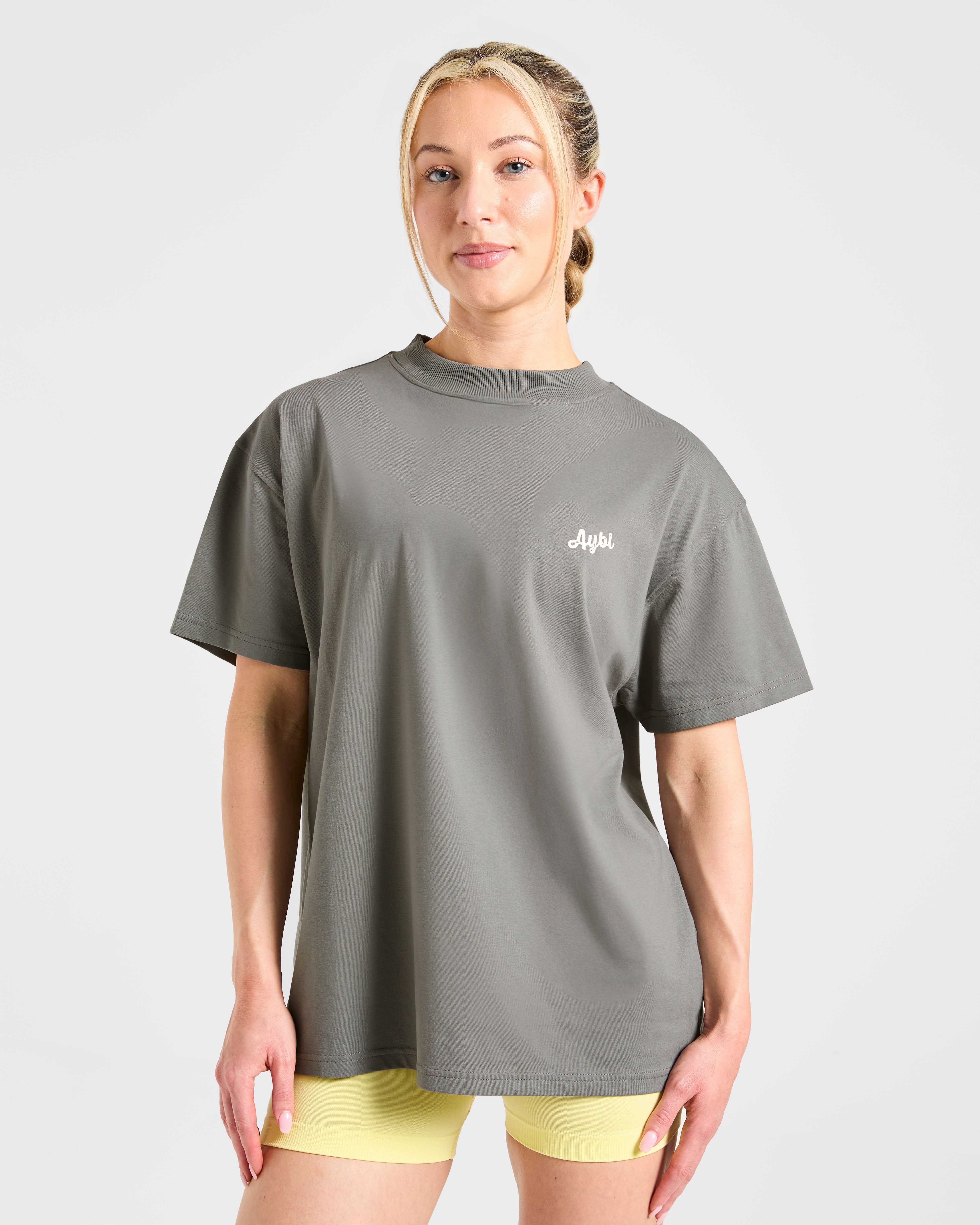 T-shirt oversize Retro Athletics Club - Grigio/Butter