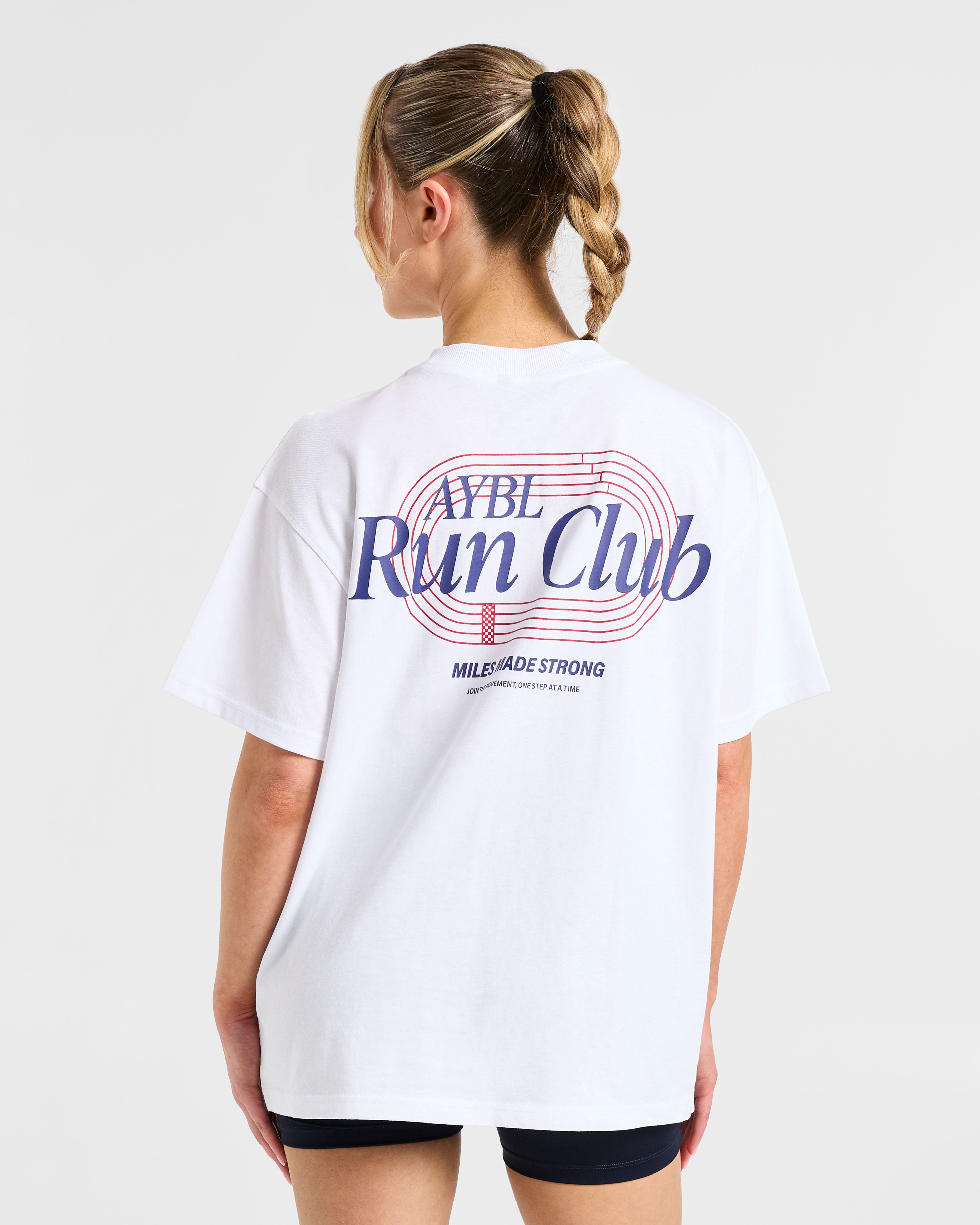 T-shirt Oversized Run Club - Bianco