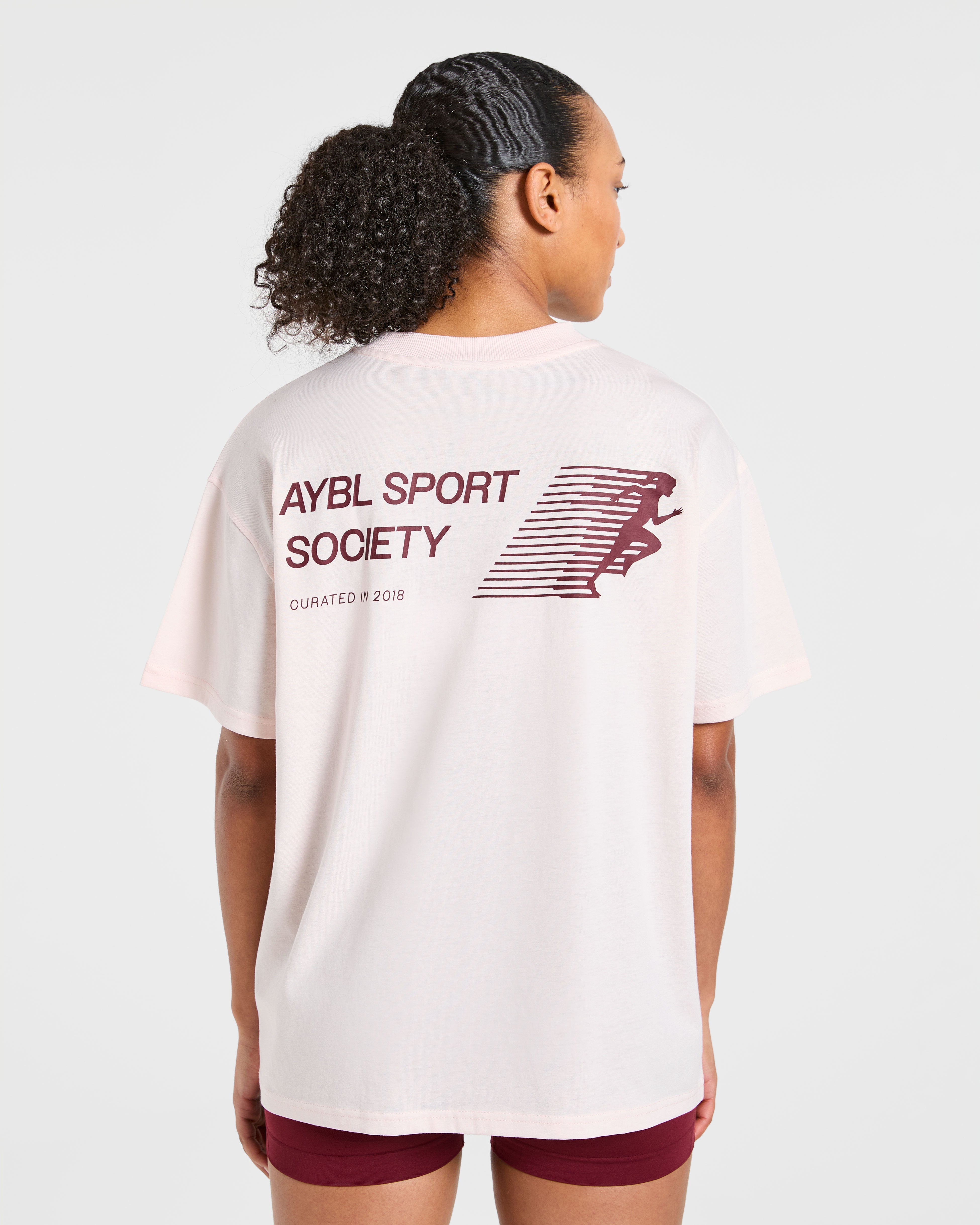 Sport Society T-Shirt Oversized - Rosa