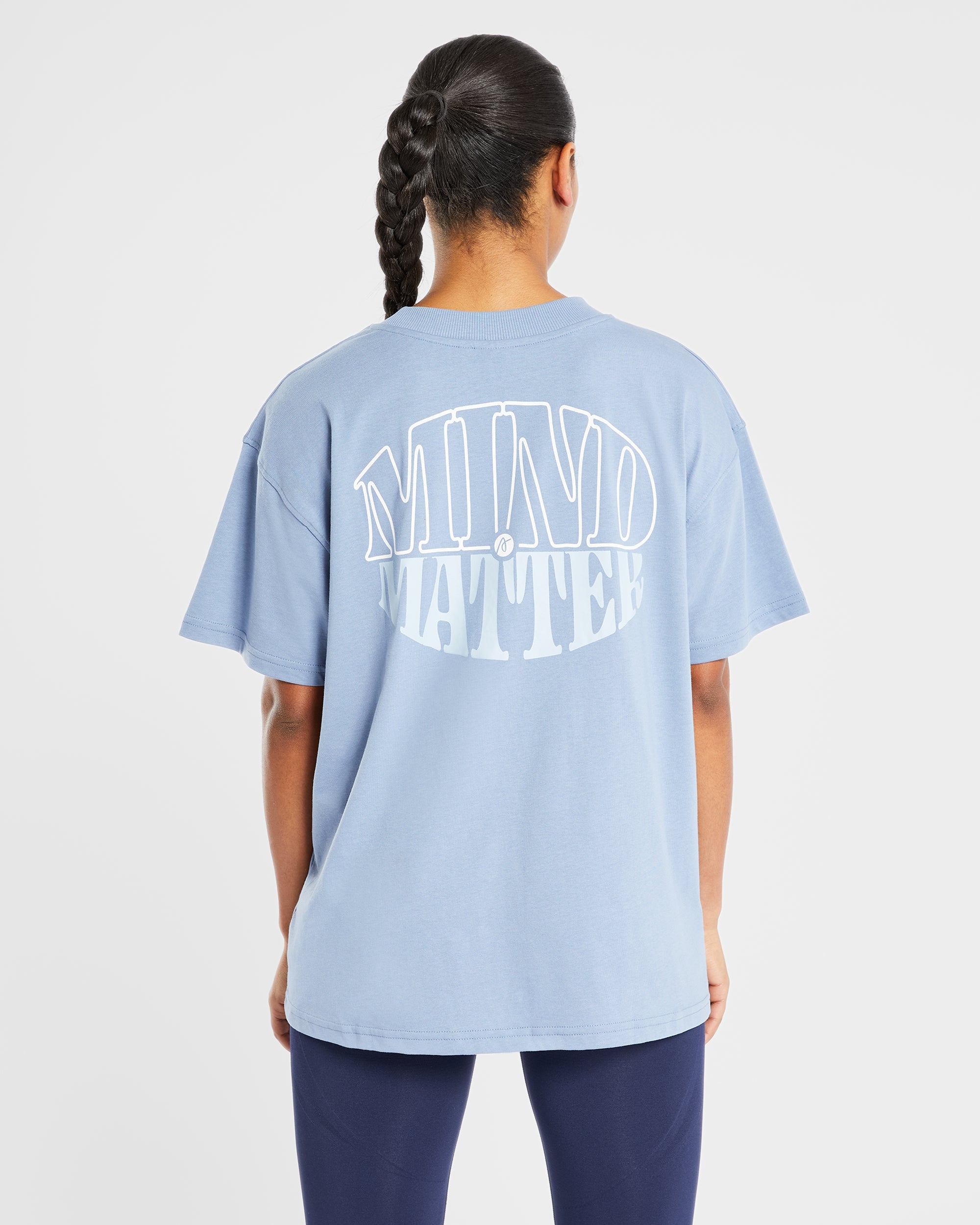 T-shirt Oversized Mind Over Matter - Blu