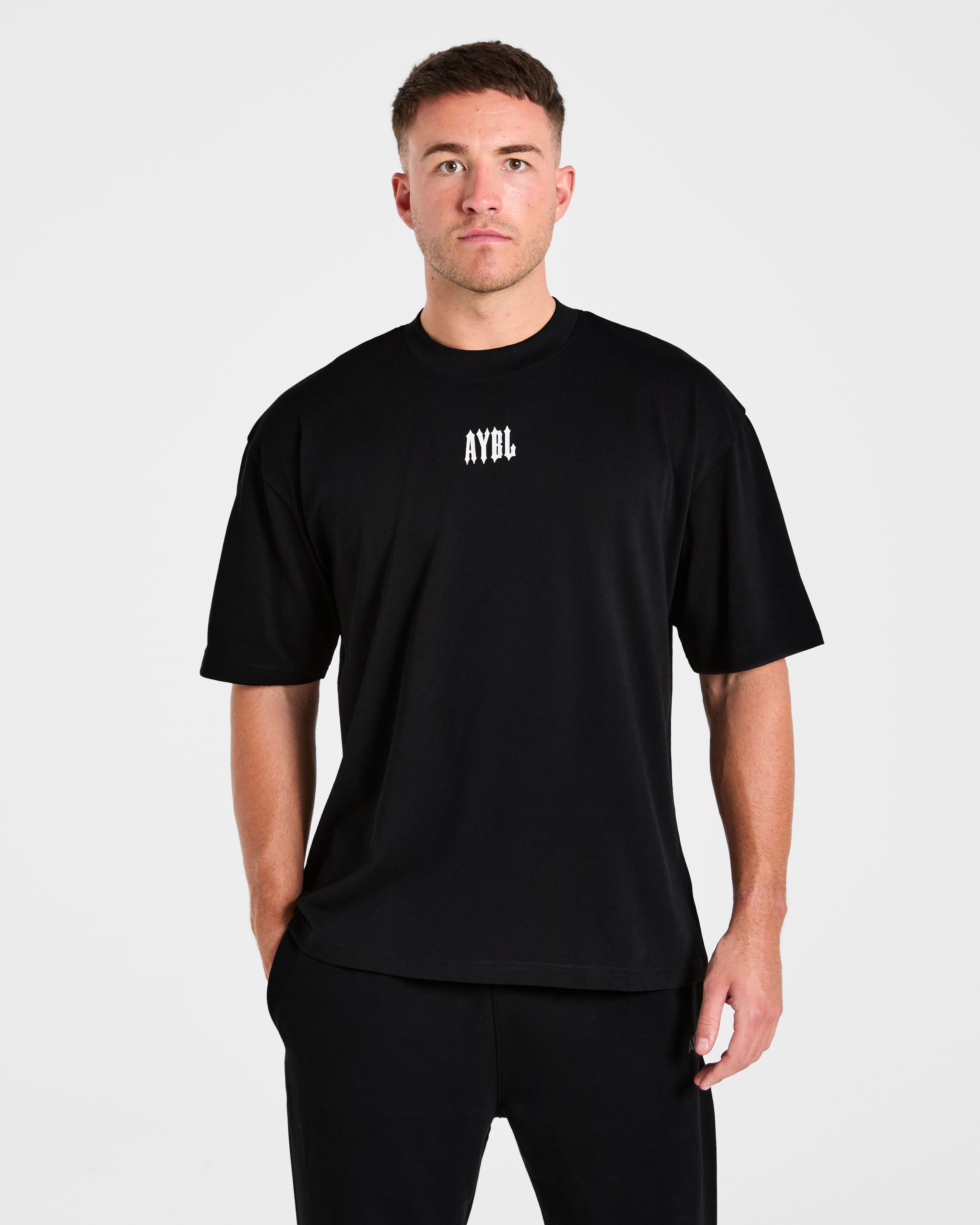 T-shirt Oversized Hunt Your Goals - Nero