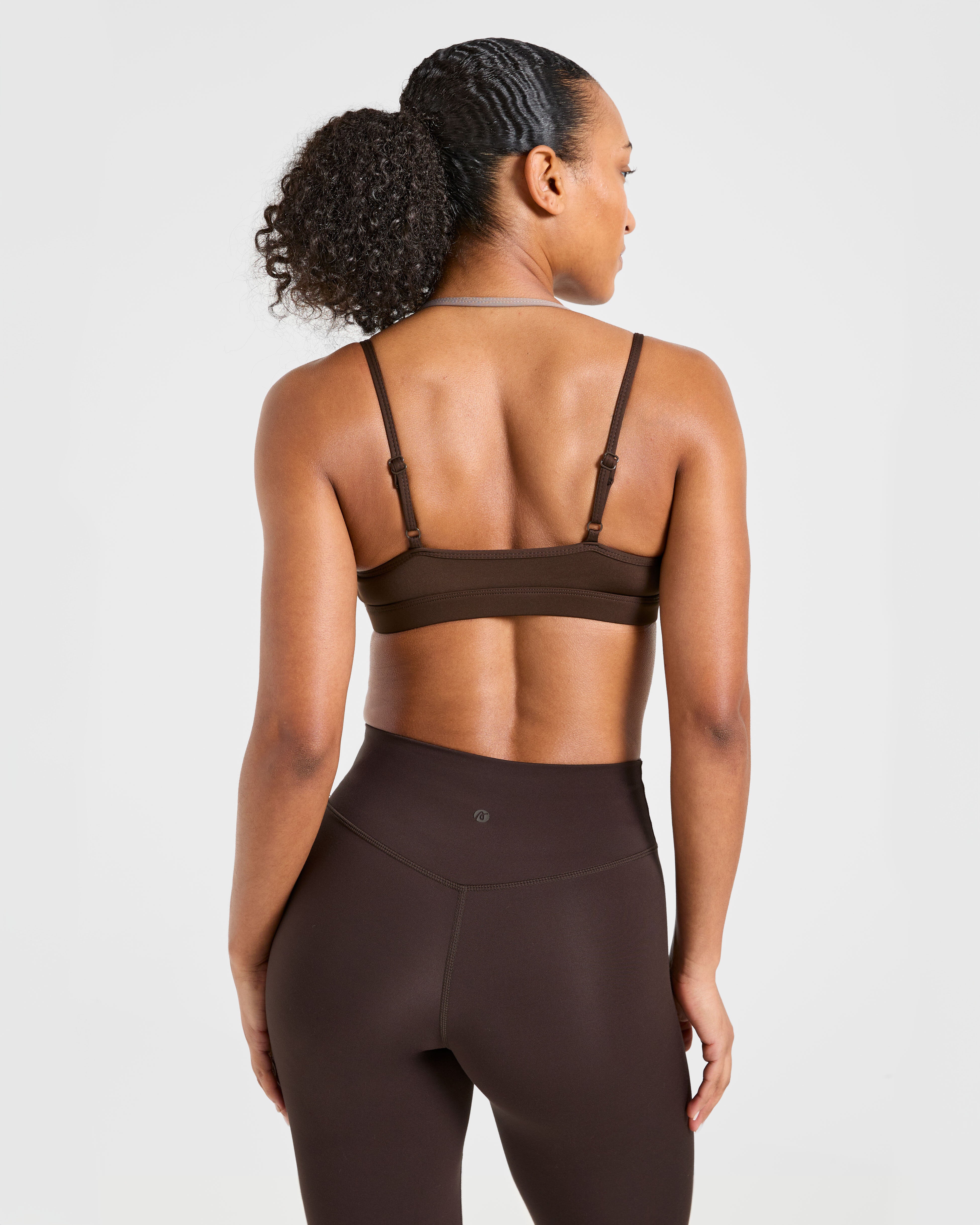 Sports Bra Doppio Strato Essenziale - Marrone