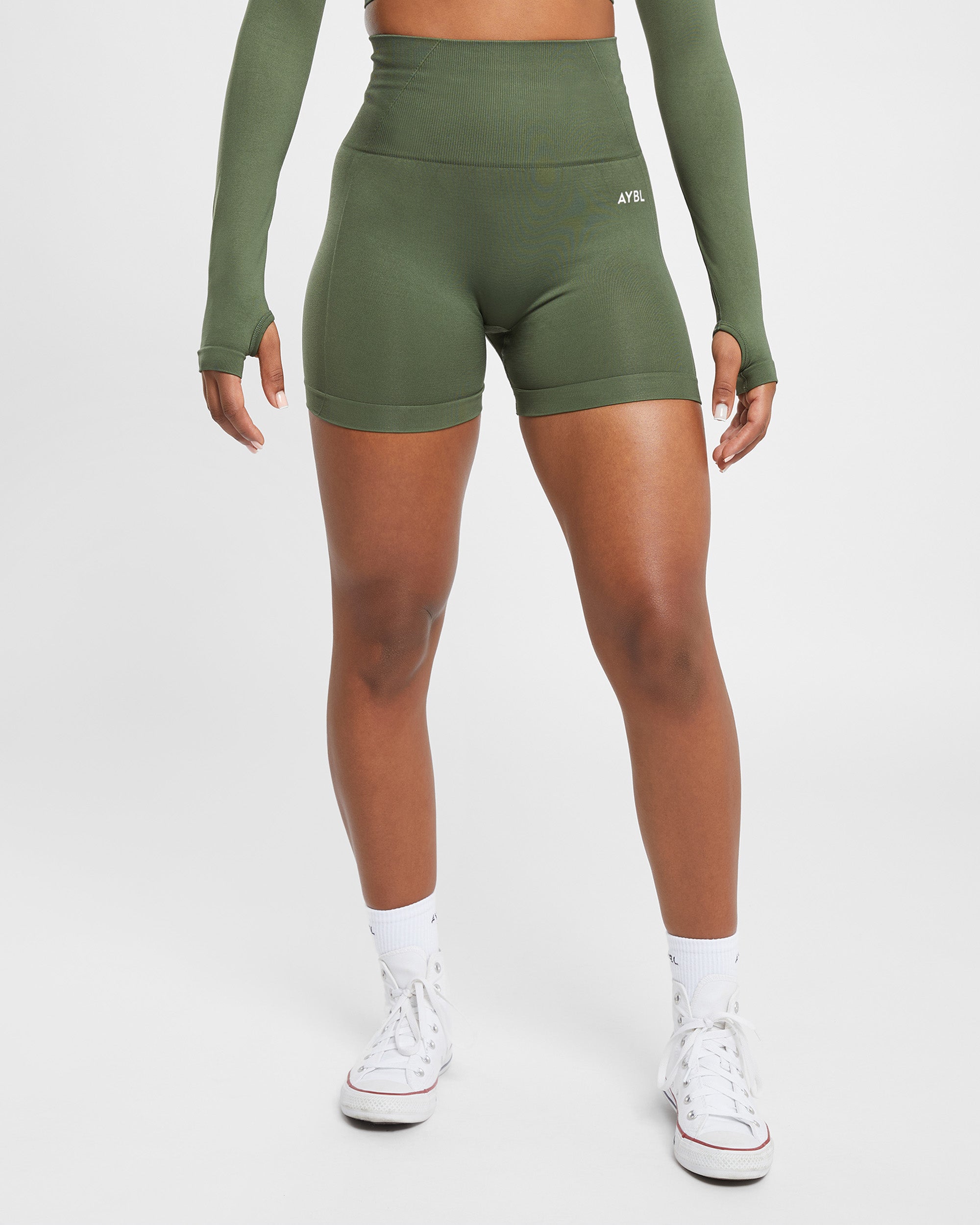 Empower Seamless Shorts - Verde Khaki