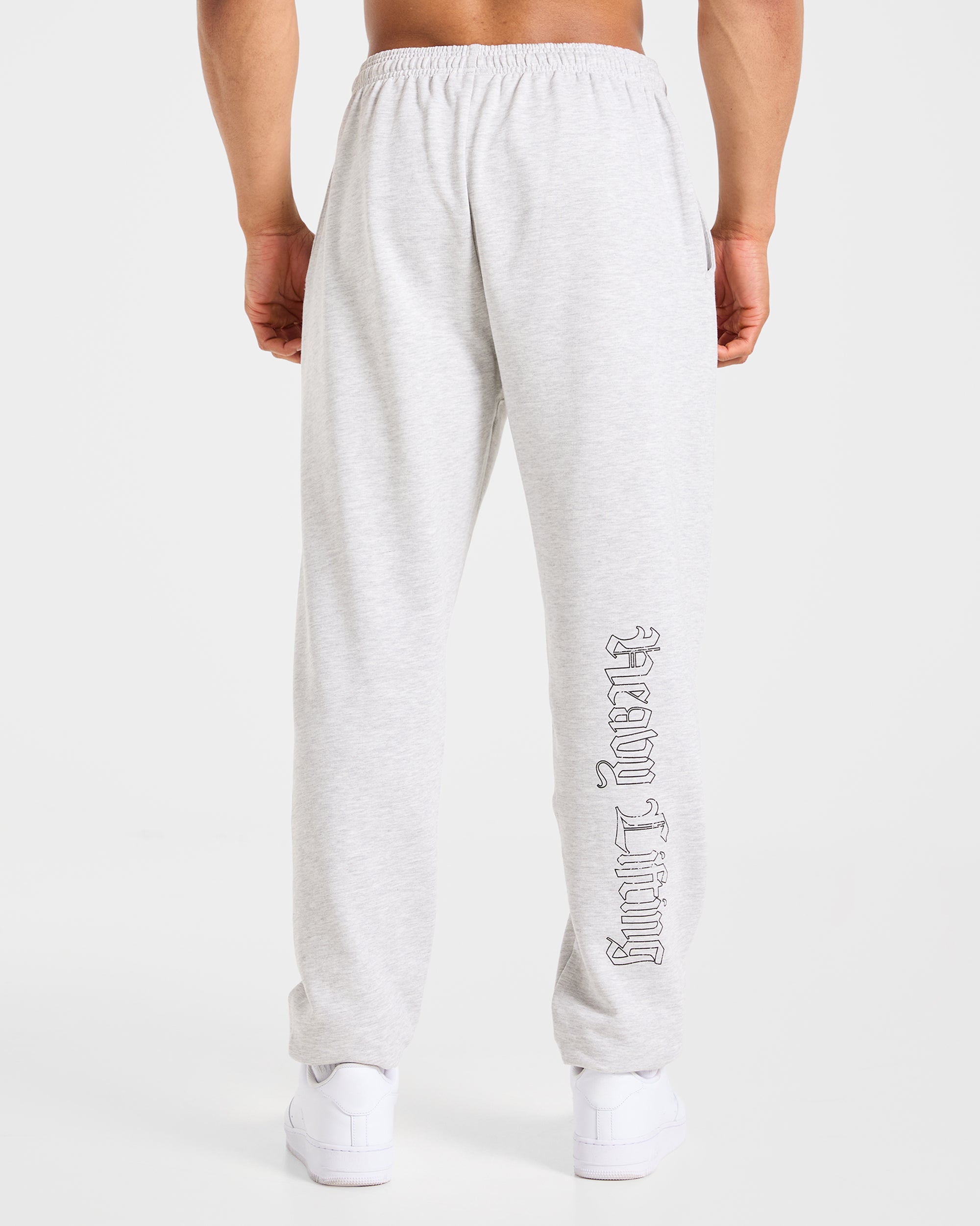 Pantaloni Jogger Oversized Gotici per Sollevamento Pesi - Grigio Mélange