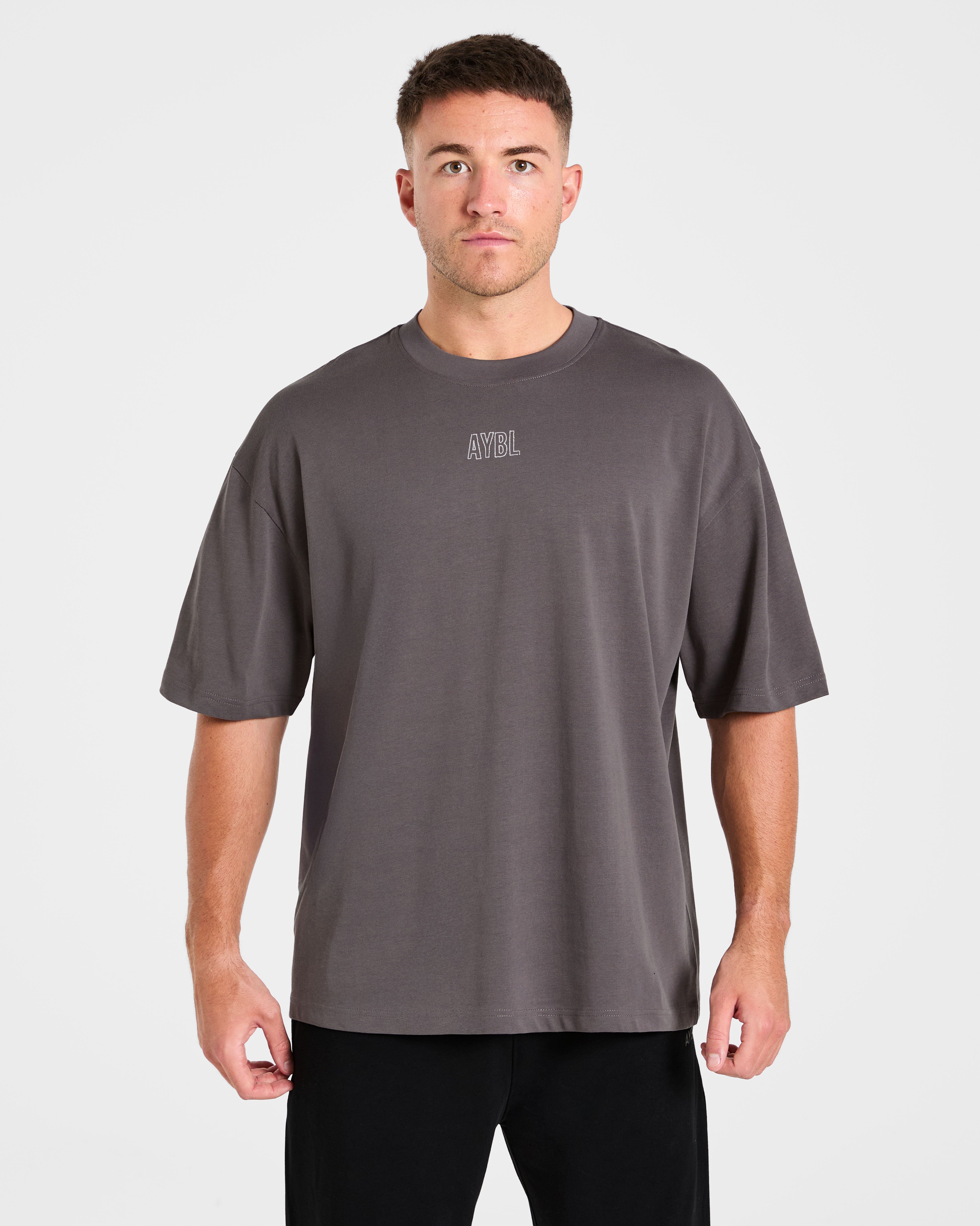 T-shirt Oversized Doberman Strength - Grigio Tempesta