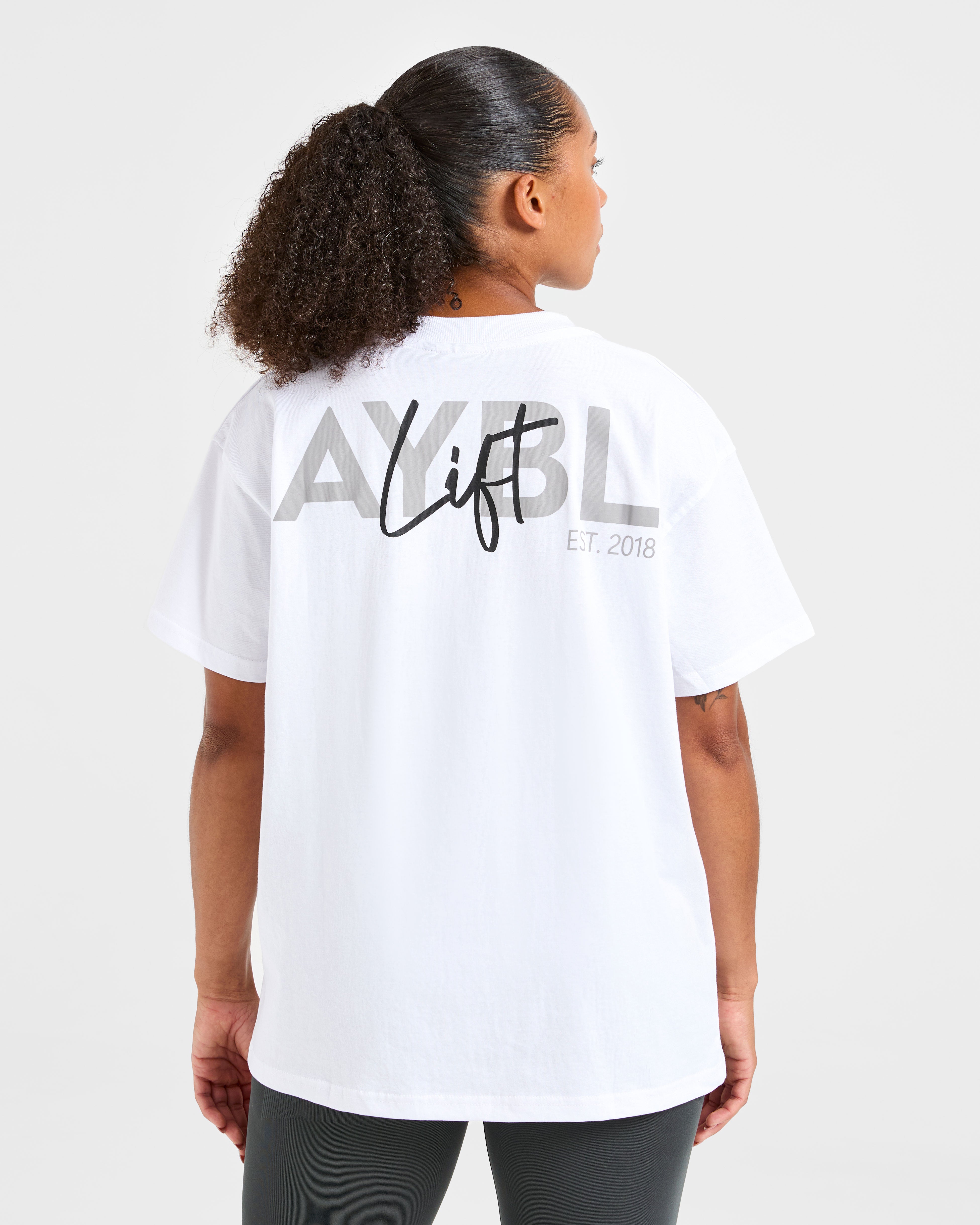 T-shirt Oversized con Stampa Lift - Bianco