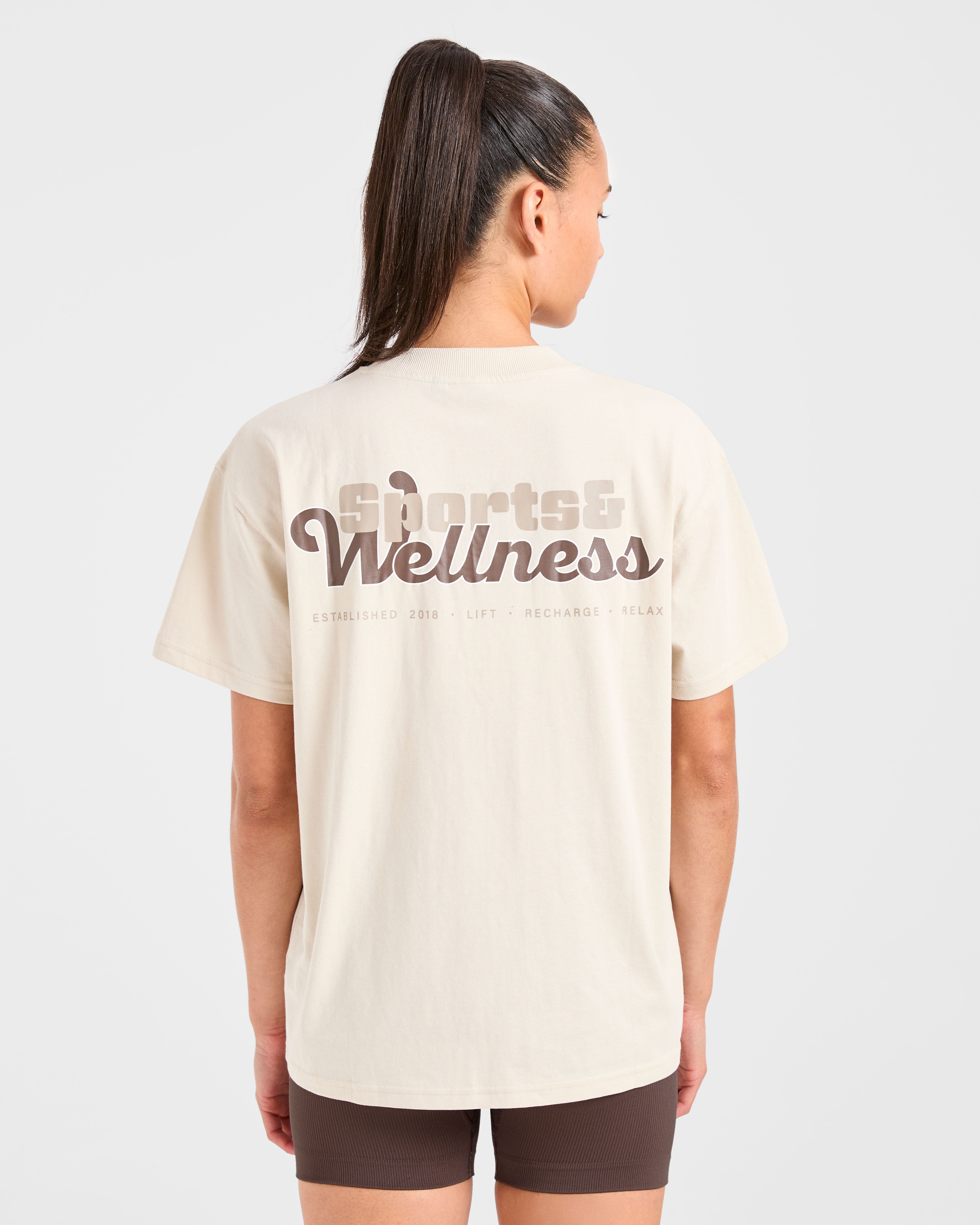 T-shirt Oversized Sports Wellness - Beige