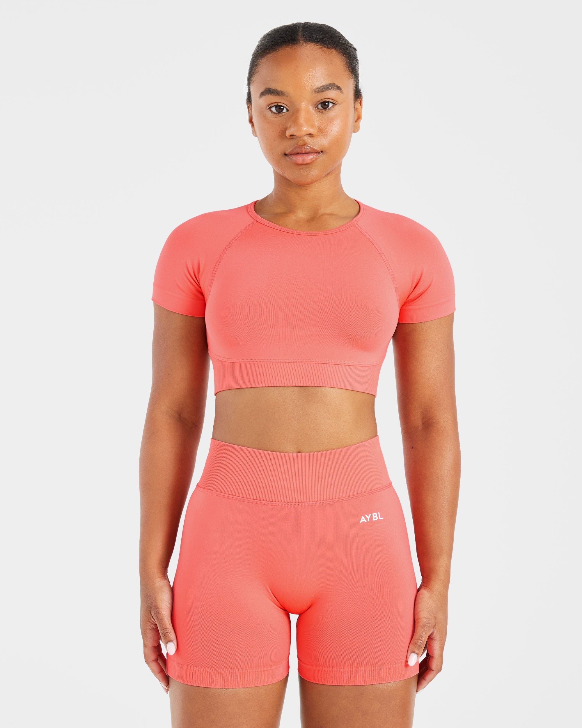 Adattabile Crop Top Senza Cuciture - Pesca Estivo