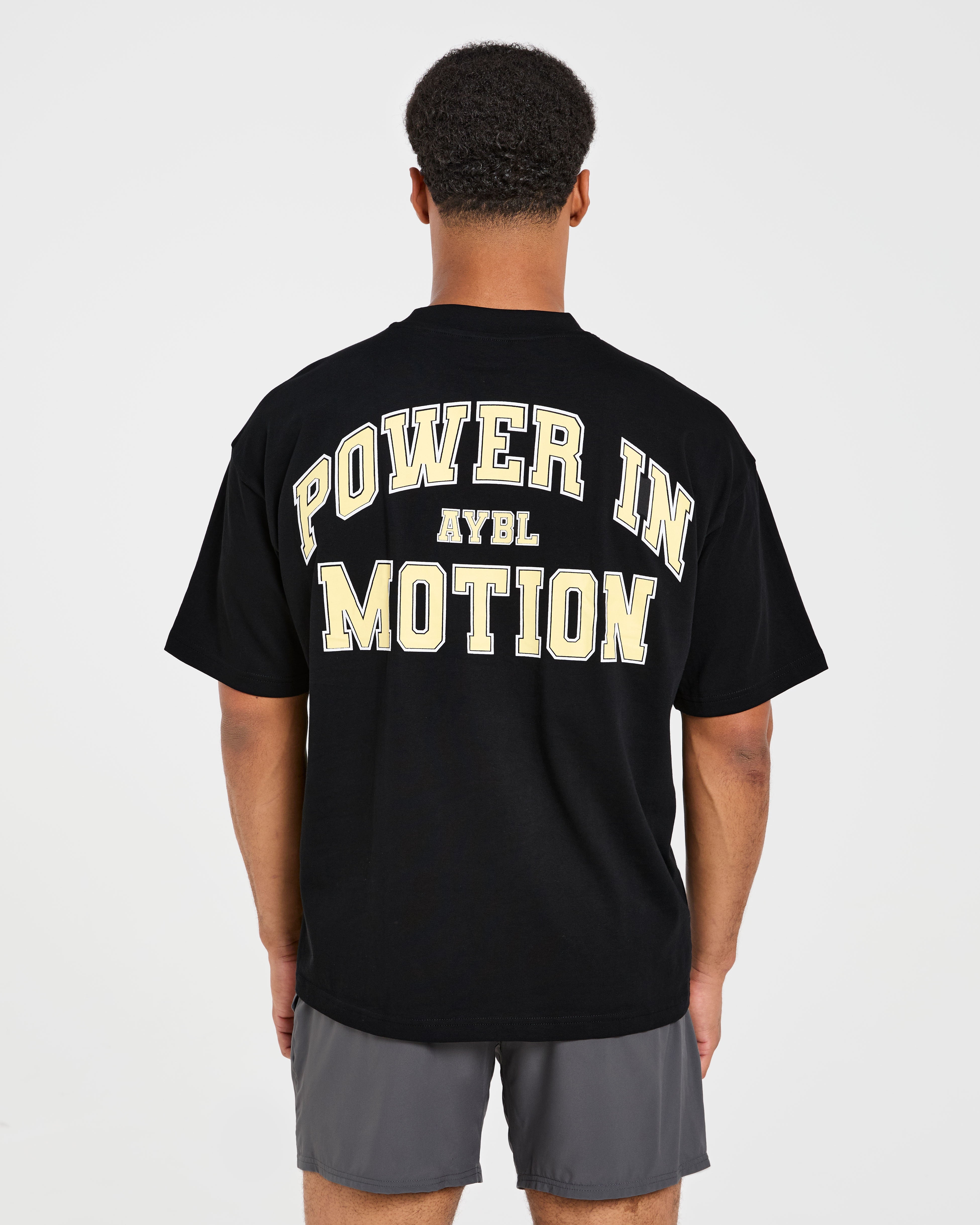 T-shirt oversize Power In Motion - Nero/Giallo