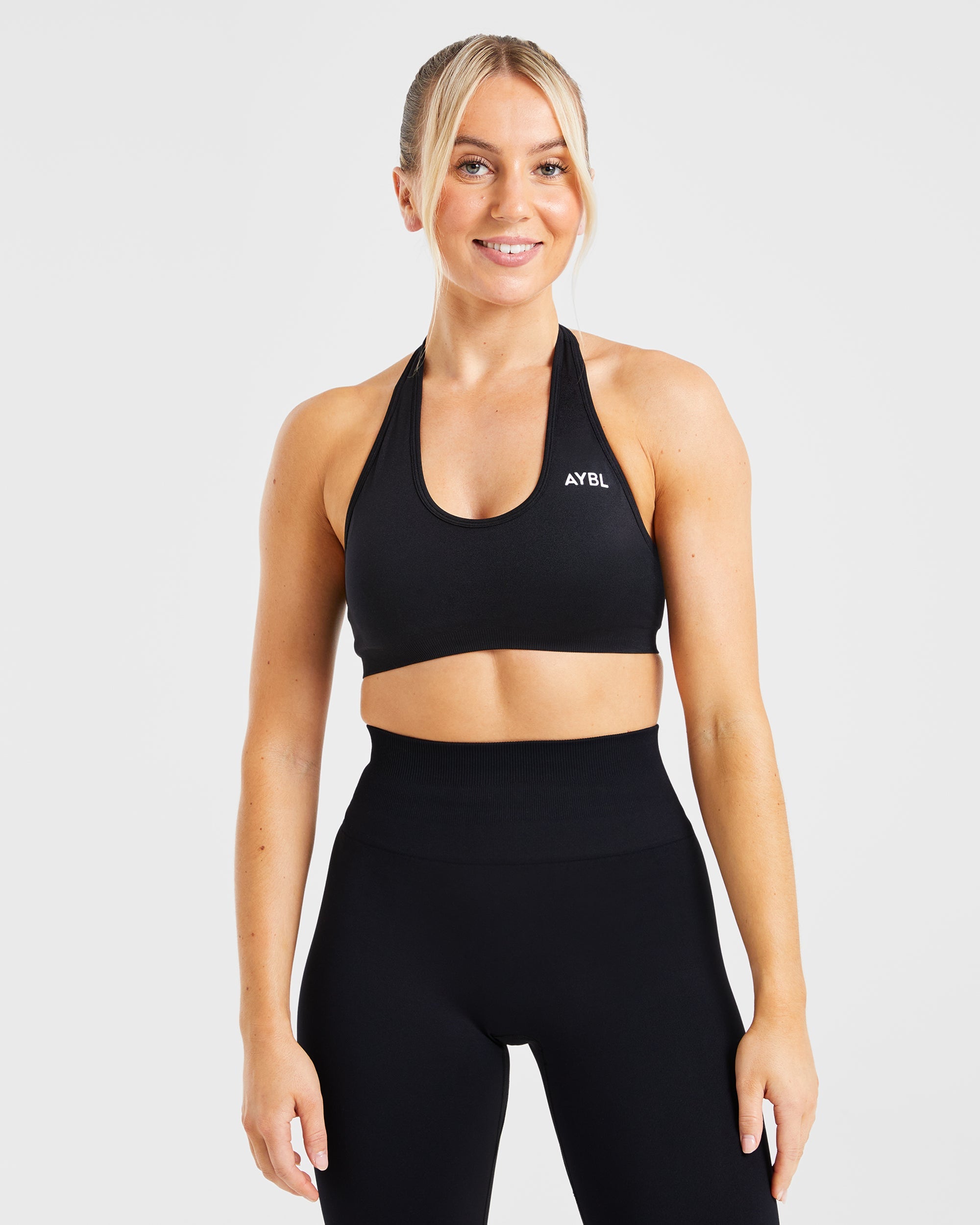 Sports Bra Senza Cuciture a Spalline - Nero