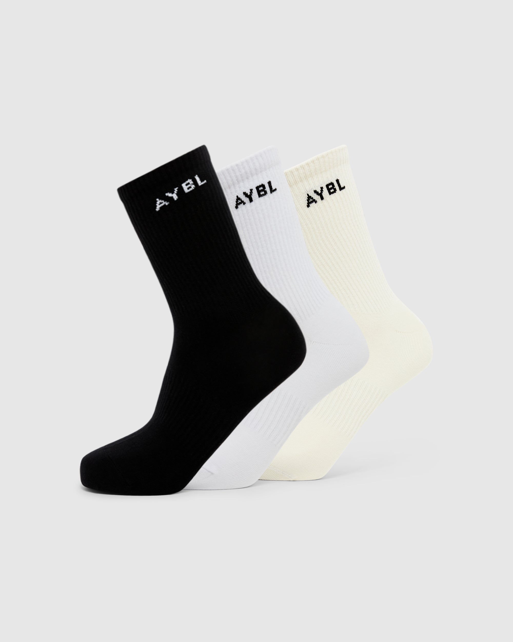 Calze a Crew Every Day (3 Pezzi) - Nero/Bianco/Cream