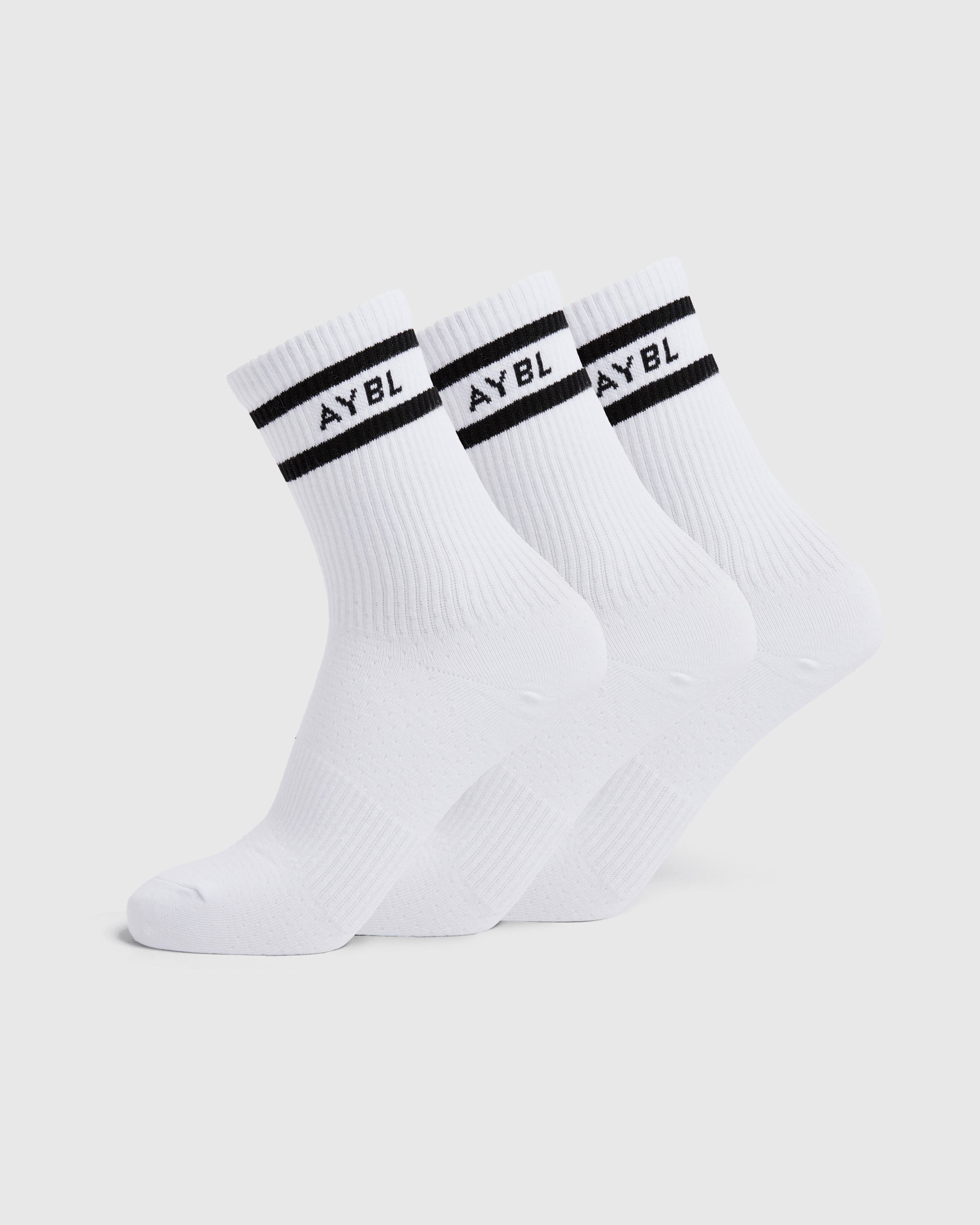 Calze a Doppia Striscia Everyday per Uomo (3 Pezzi) - Bianco