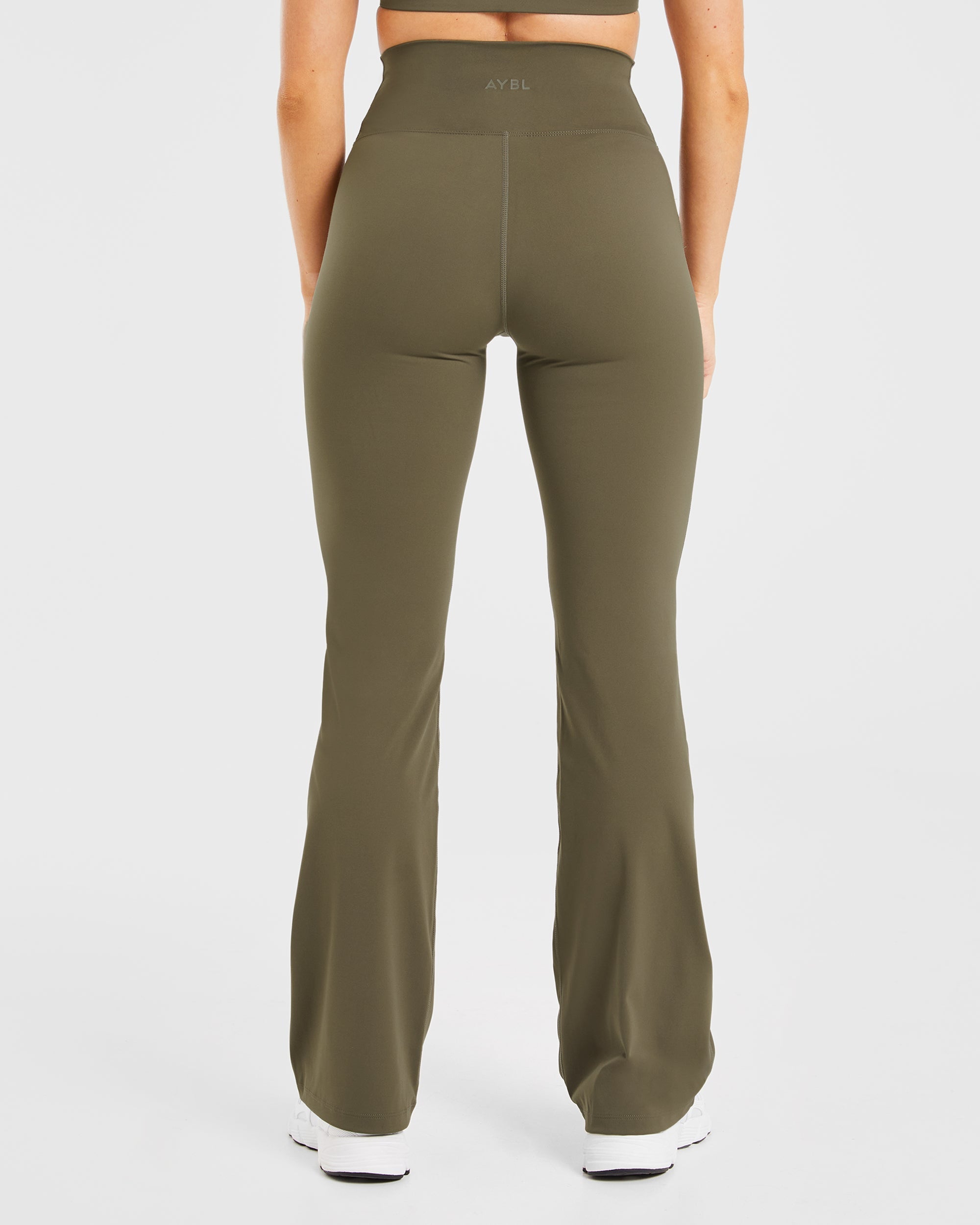 Leggings A Forma Scultura con Fondo A Spina - Khaki Scuro