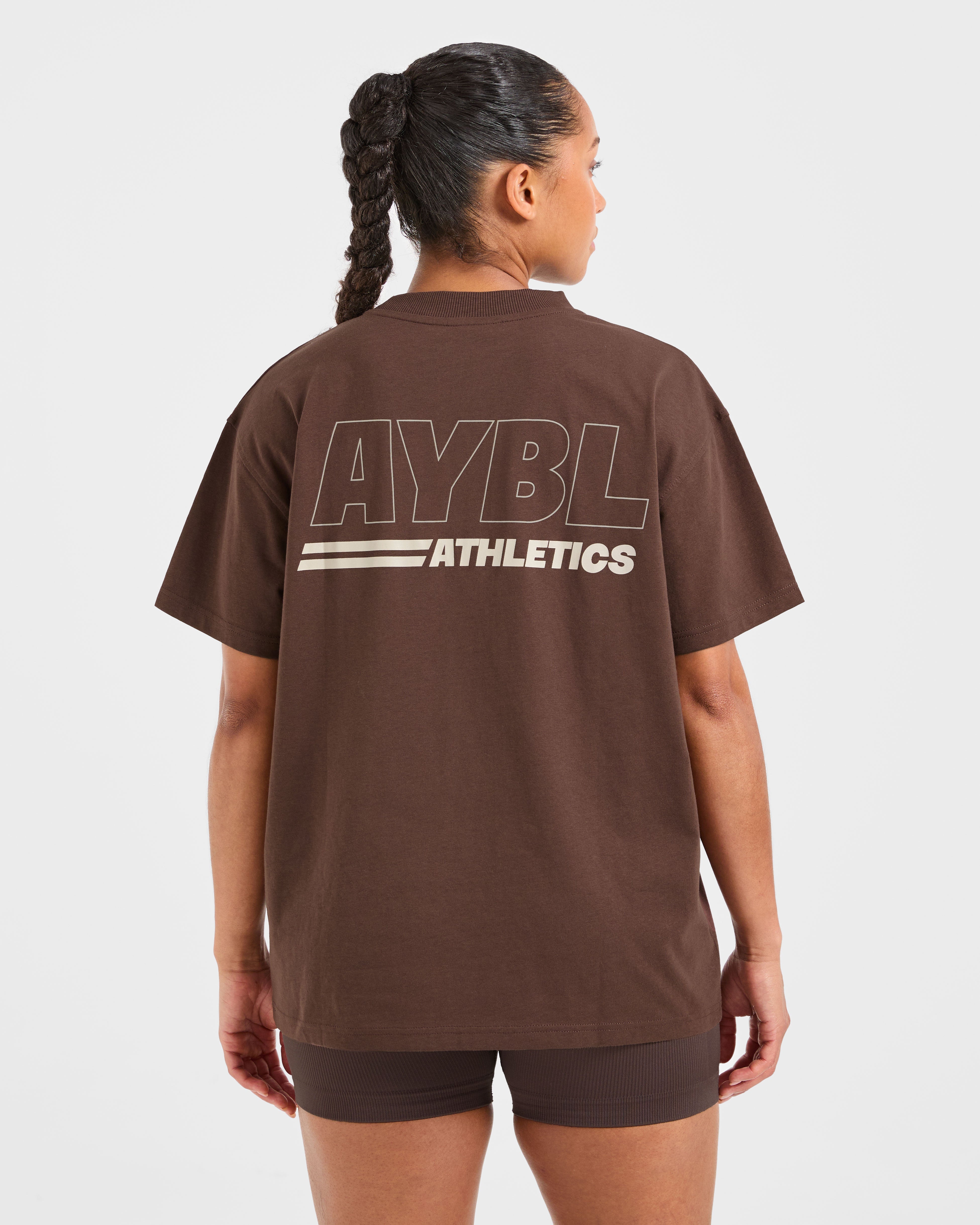 T-shirt Oversized Atletica - Marrone/Sabbia