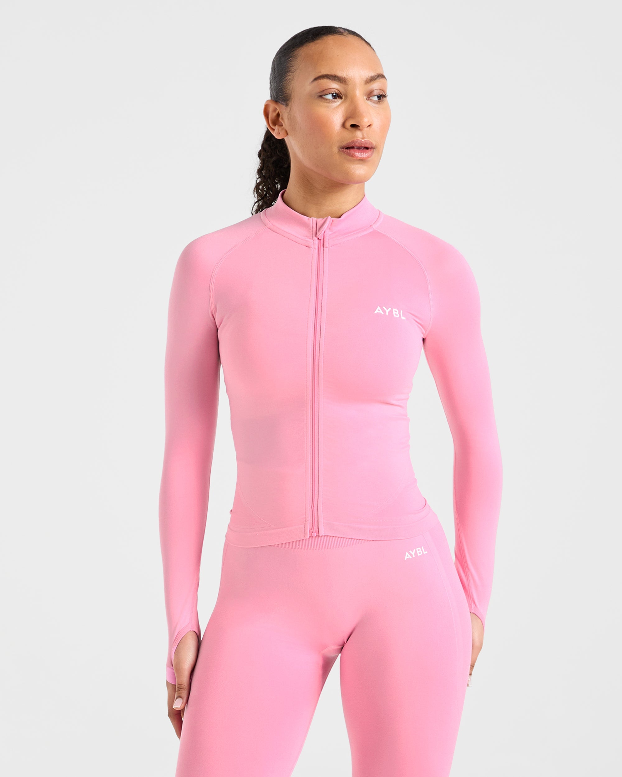 Empower Giacca con Cerniera Integrale - Baby Pink