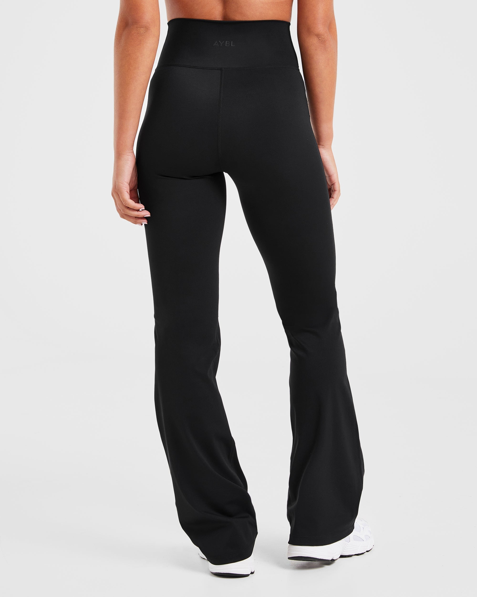 Leggings A Forma Scultura con Gambe Larghe - Nero