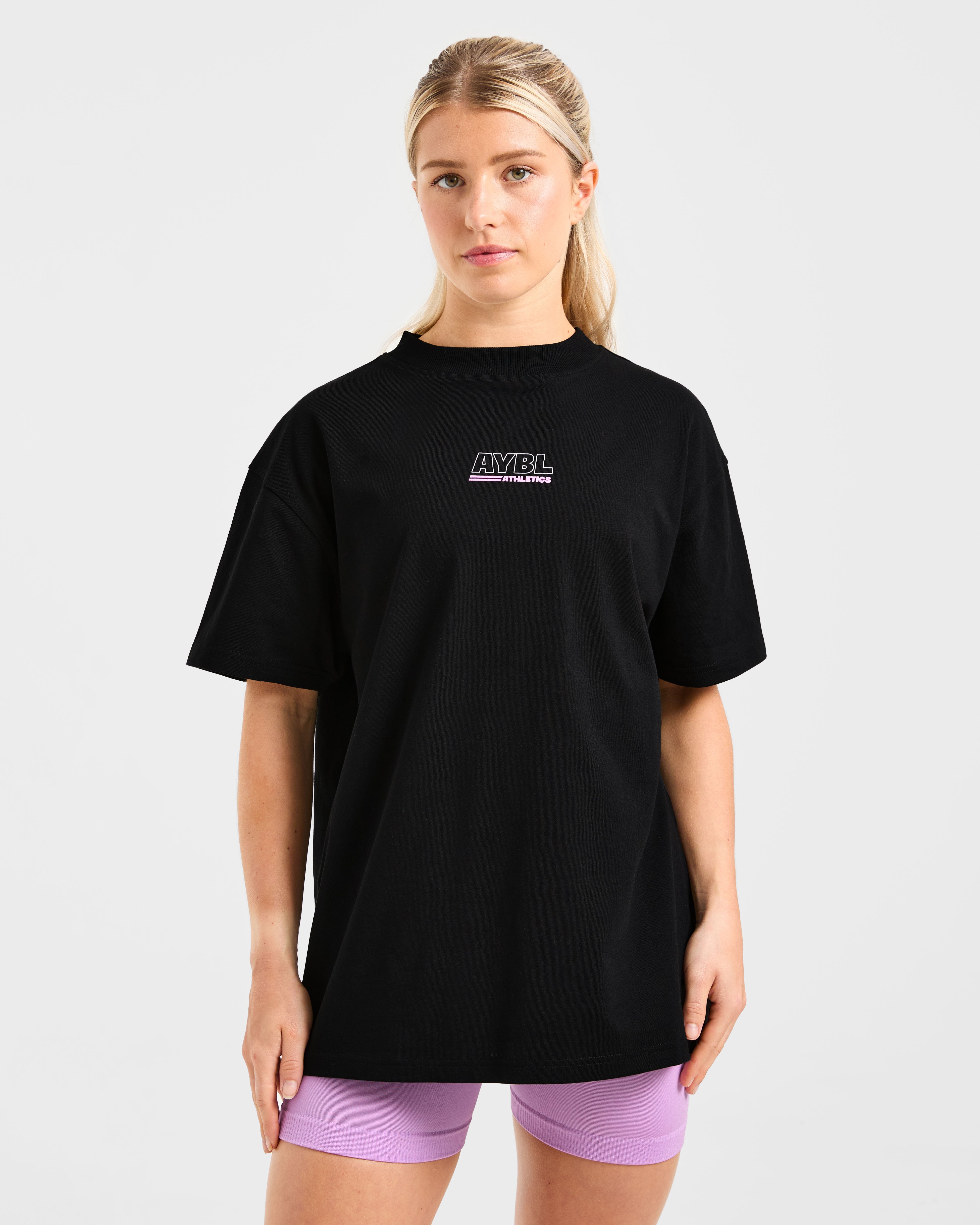 T-shirt Oversized da Atletica - Nero/Rosa