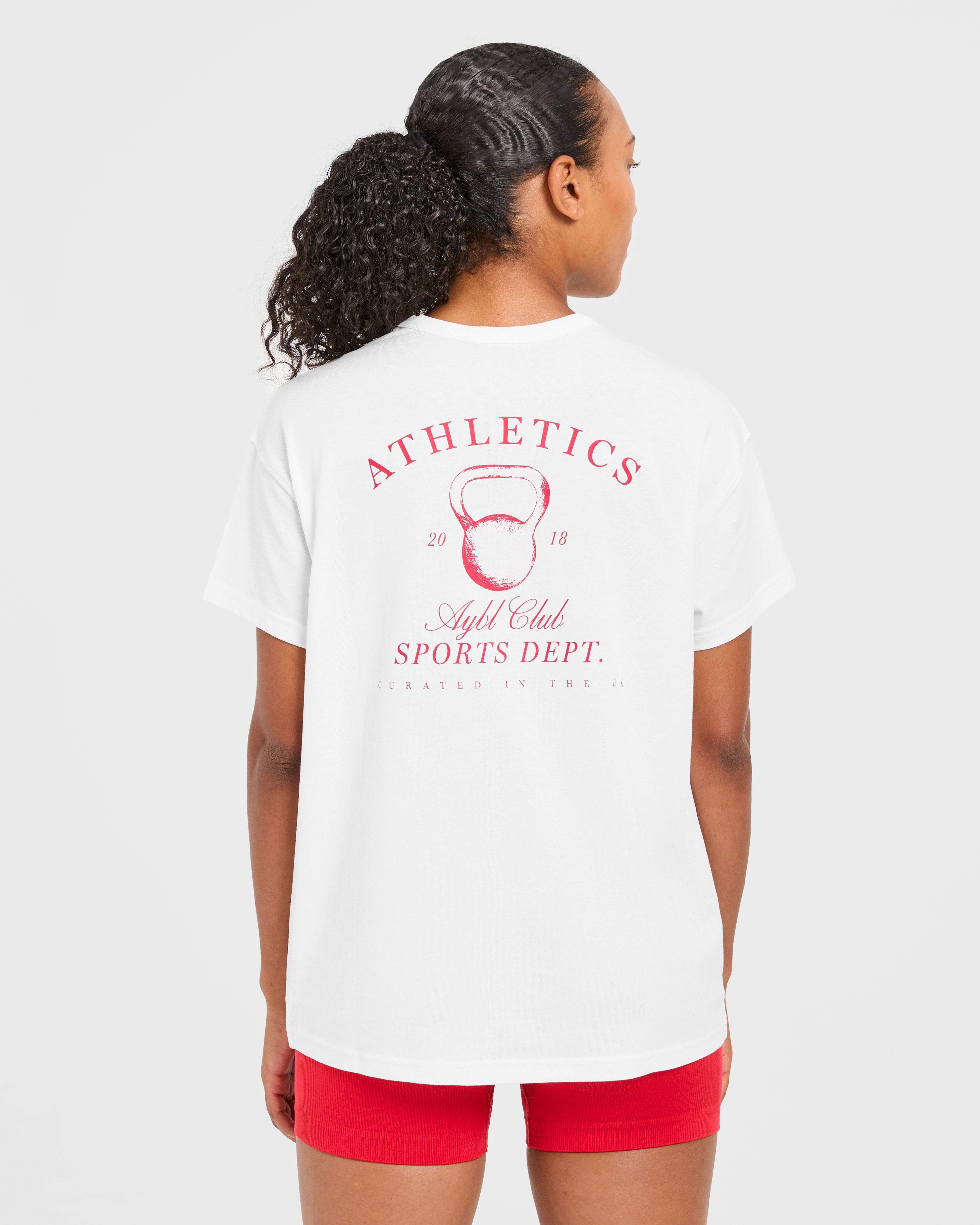 T-shirt oversize Athletics Sport Dept – Bianco/Rosso T-shirt oversize Athletics Sport Dept - Bianco/Rosso