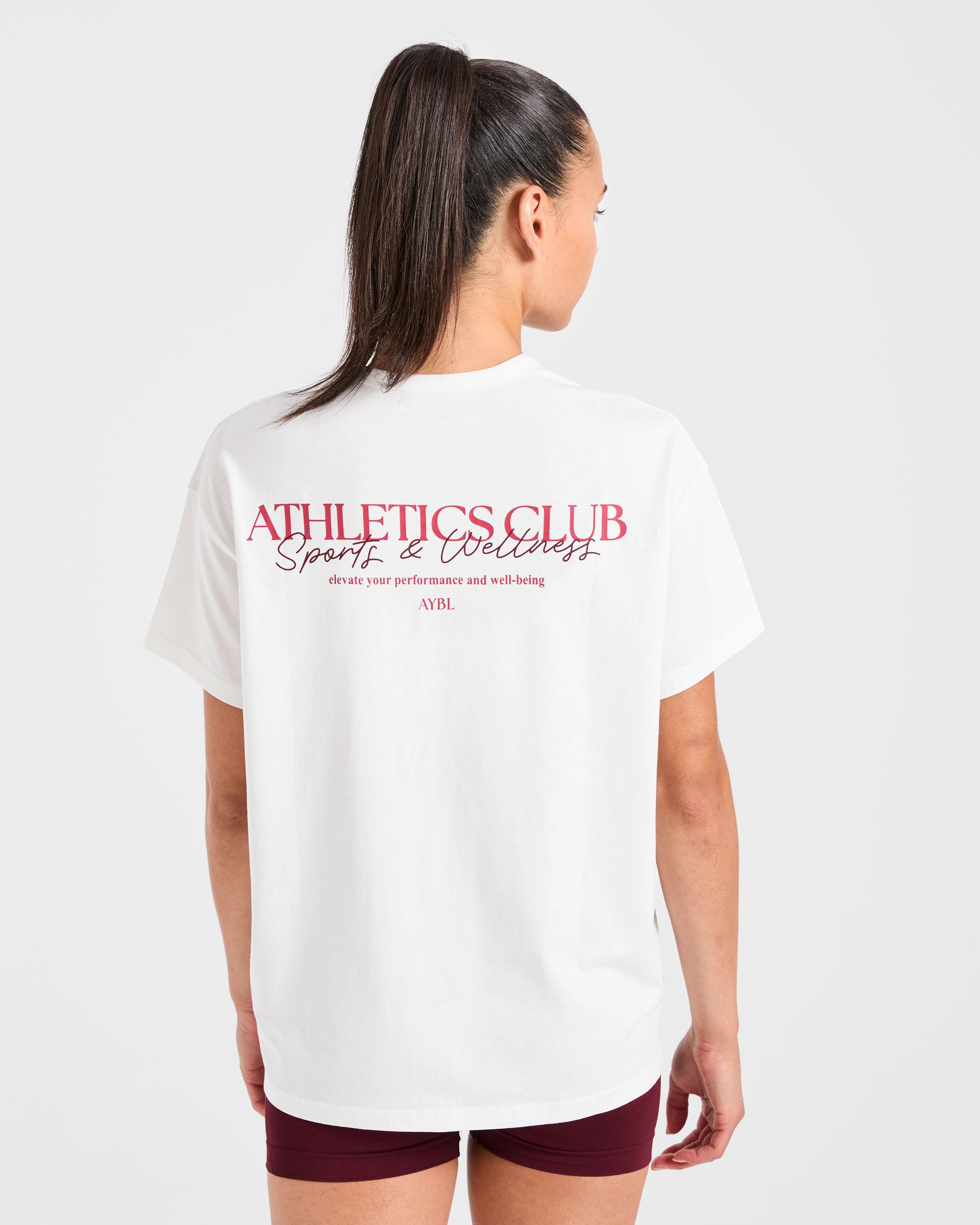 T-shirt Oversized Athletics Club - Bianco Avorio
