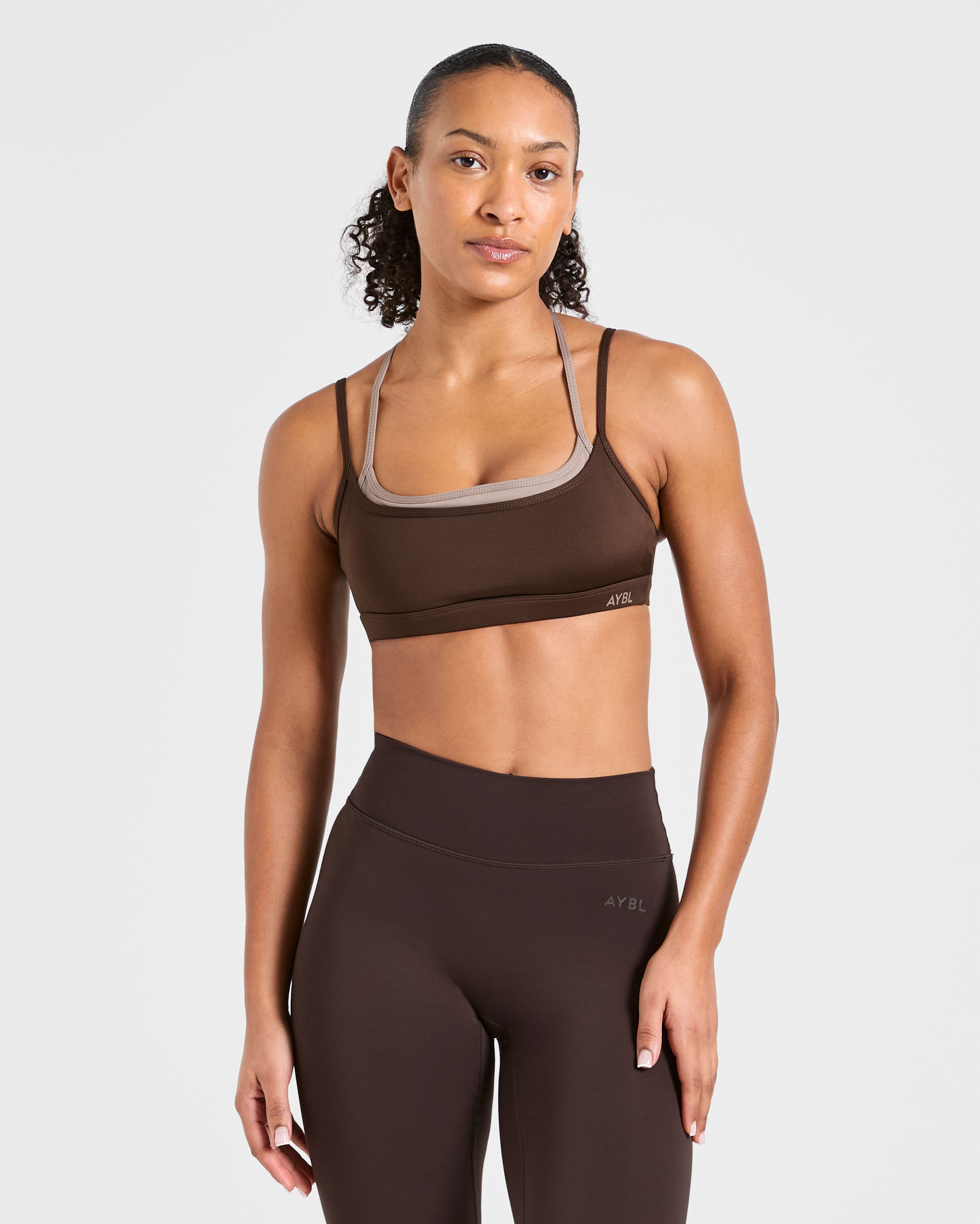 Sports Bra Doppio Strato Essenziale - Marrone