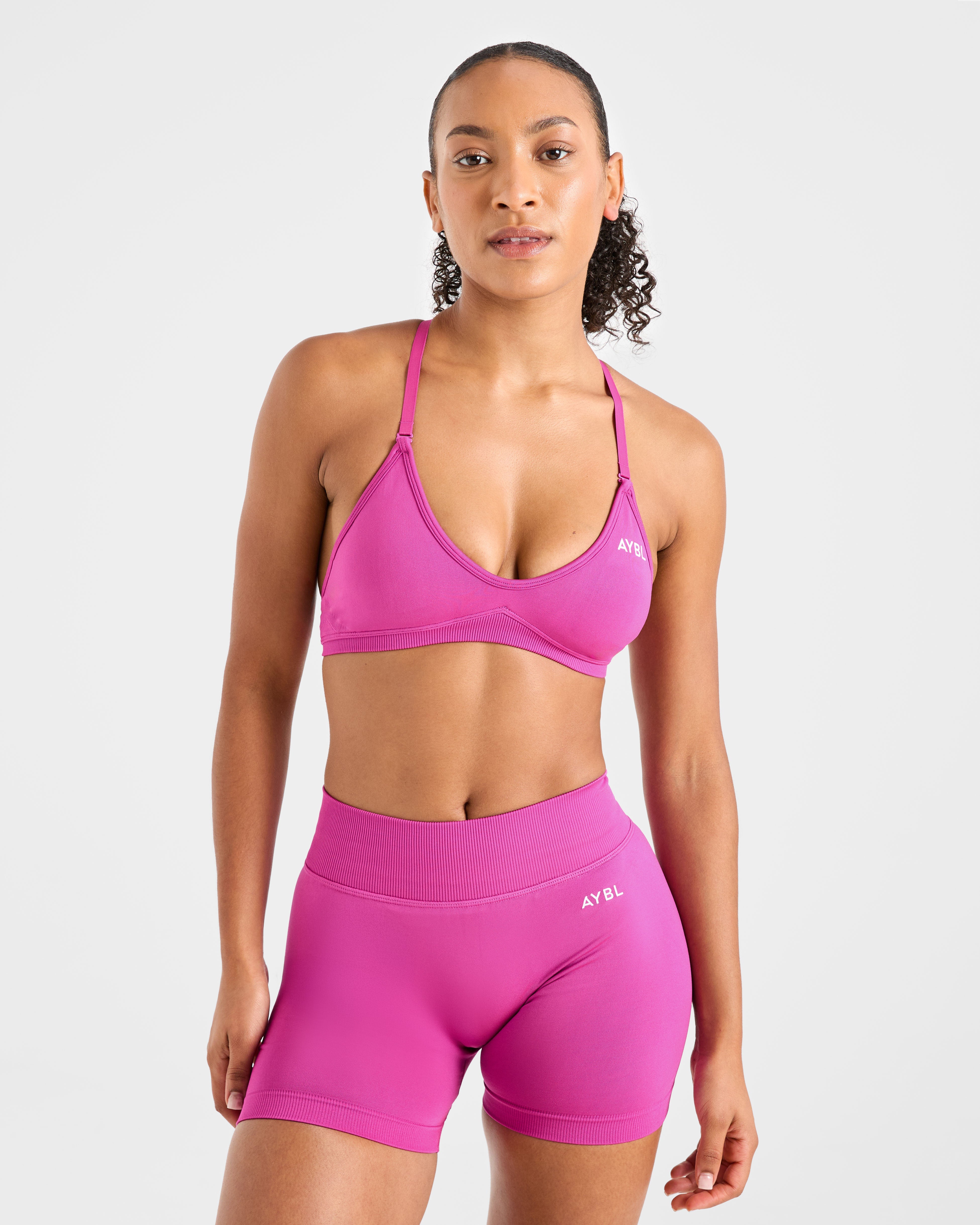 Reggiseno Sportivo Senza Cuciture a Tracolla Adattabile - Rosa