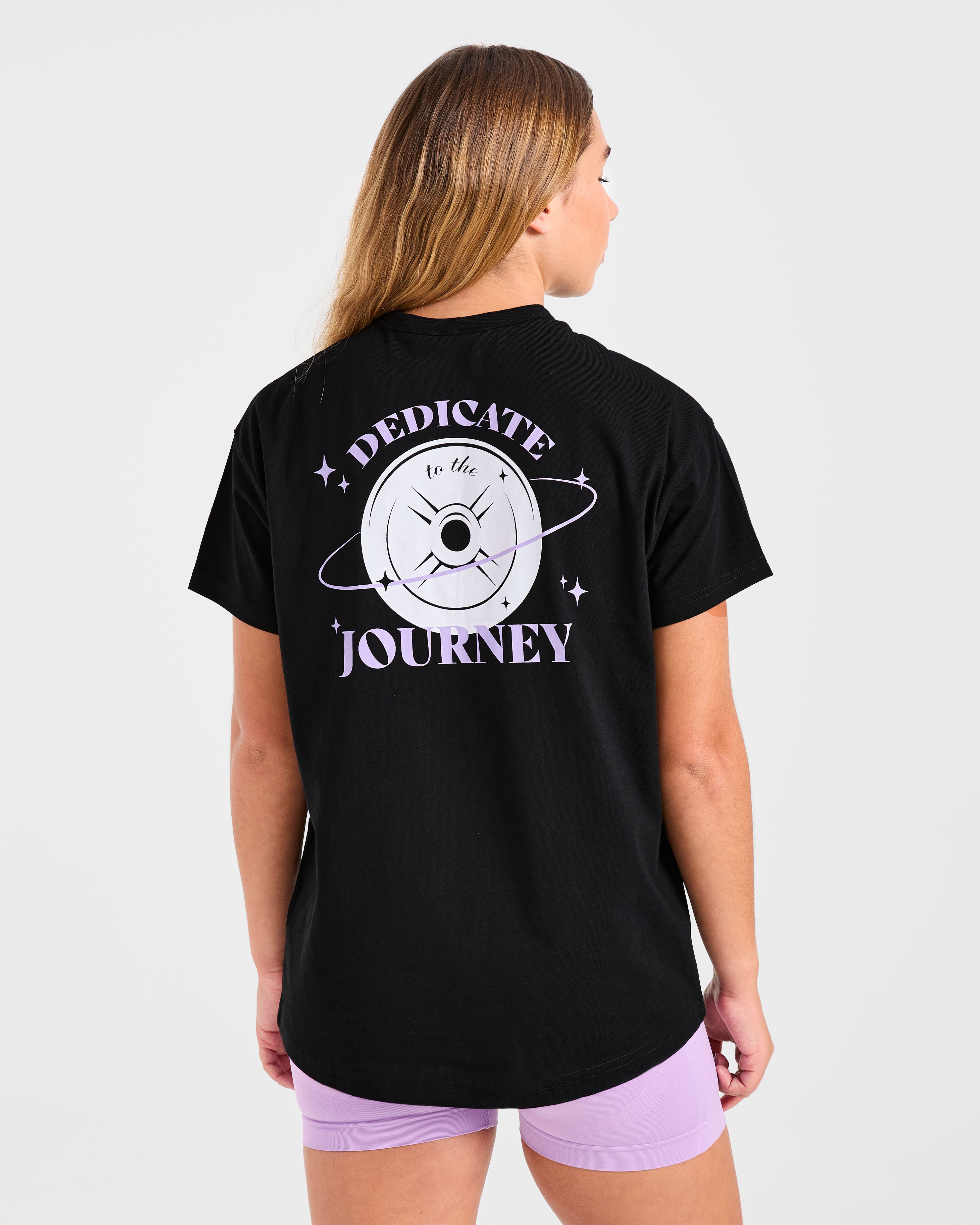 T-shirt oversize dedicato al viaggio - Nero