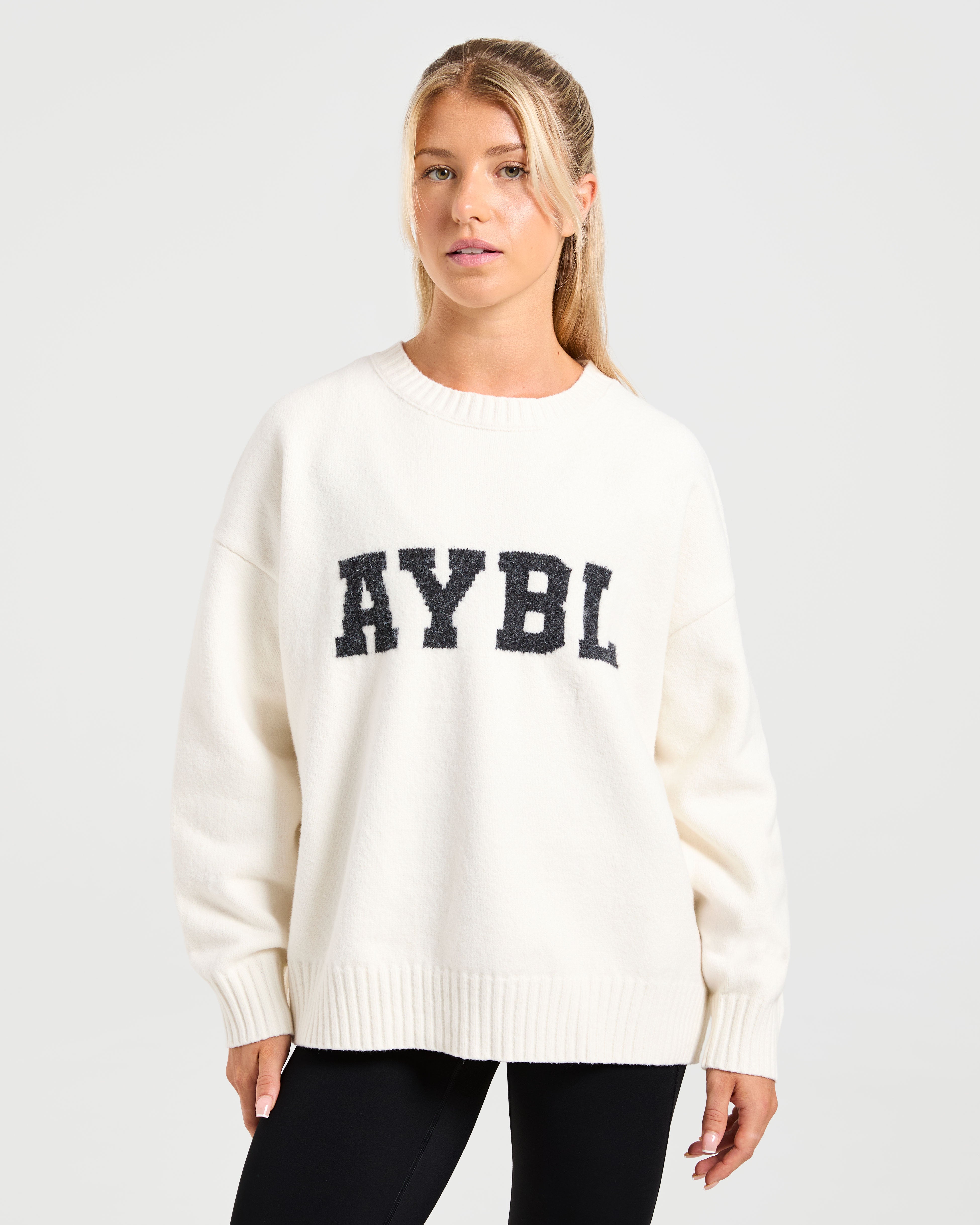 Maglione Oversized in Lana Felpata - Avorio