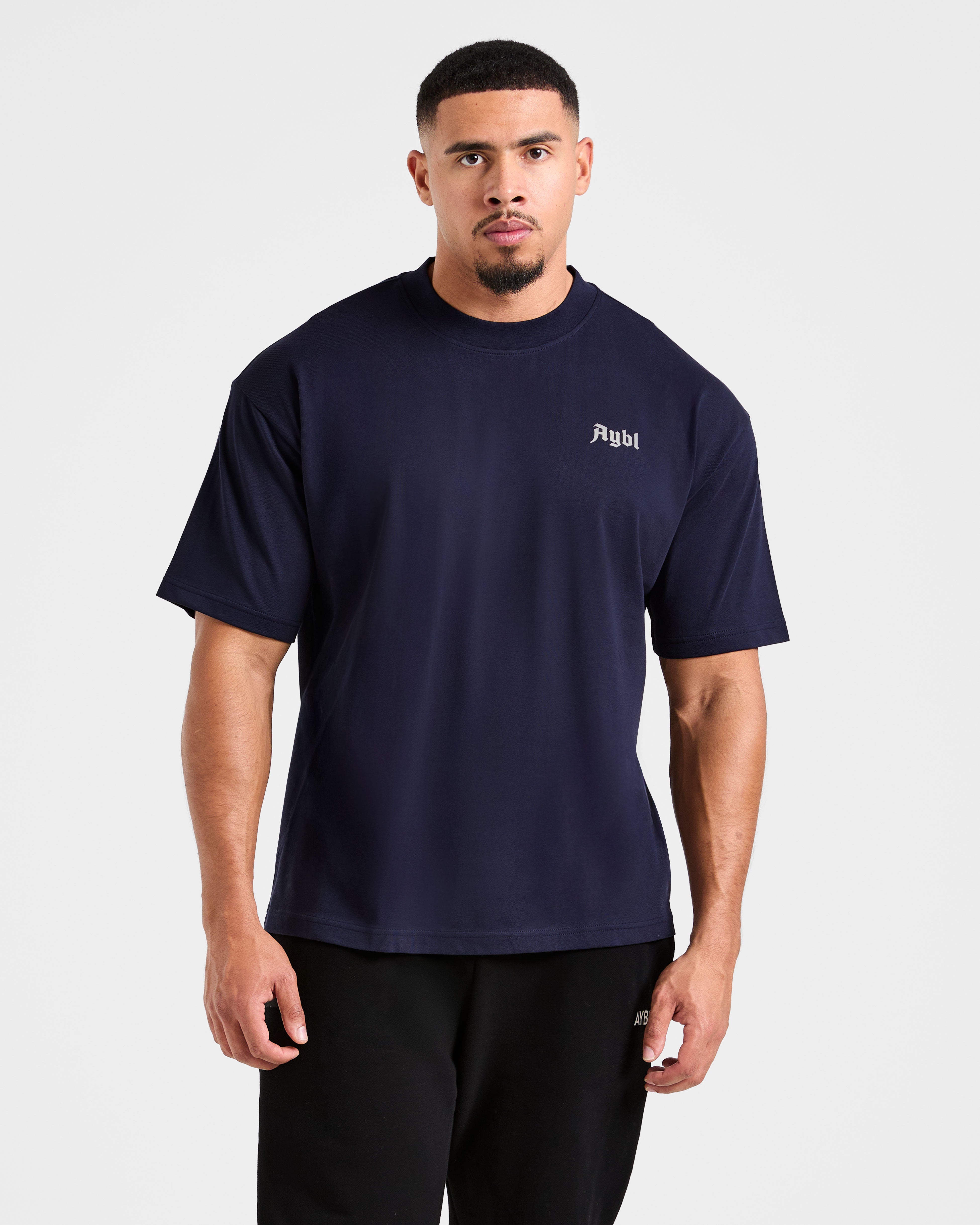 T-shirt Oversized Realizzato per Chi Solleva - Blu Navy