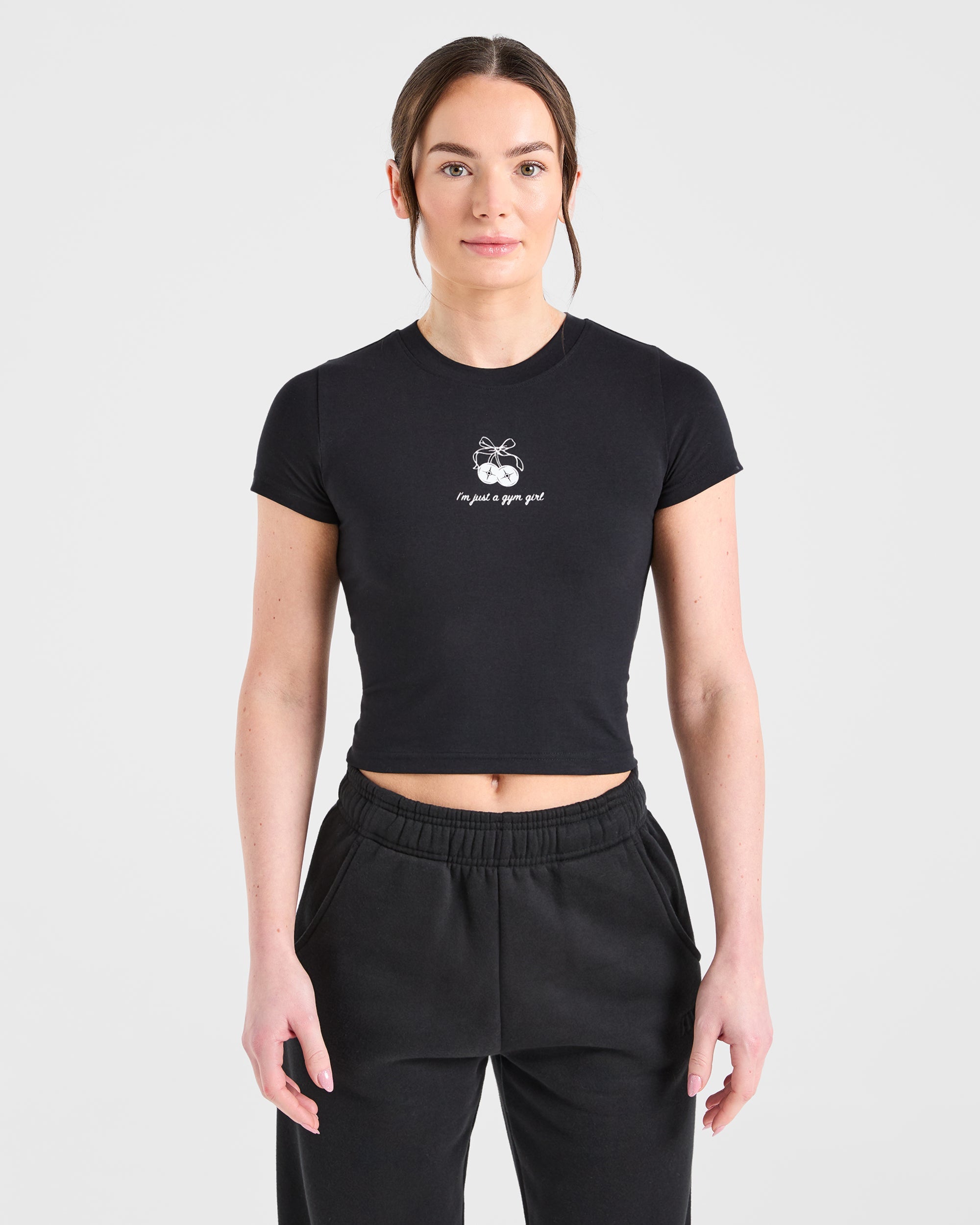 Just a Gym Girl Baby Tee - Nero
