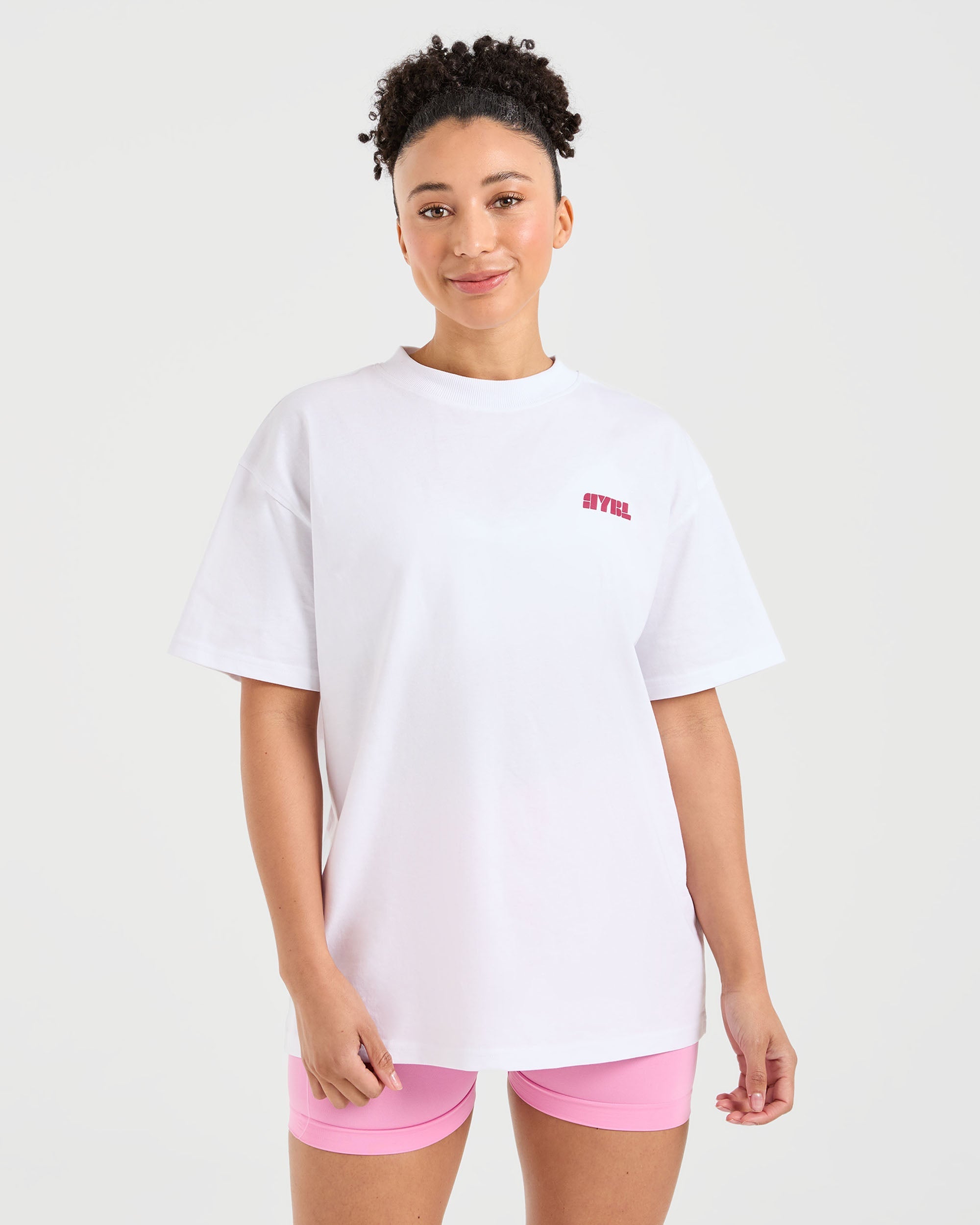 T-shirt Oversized Retro Athletics - Bianco