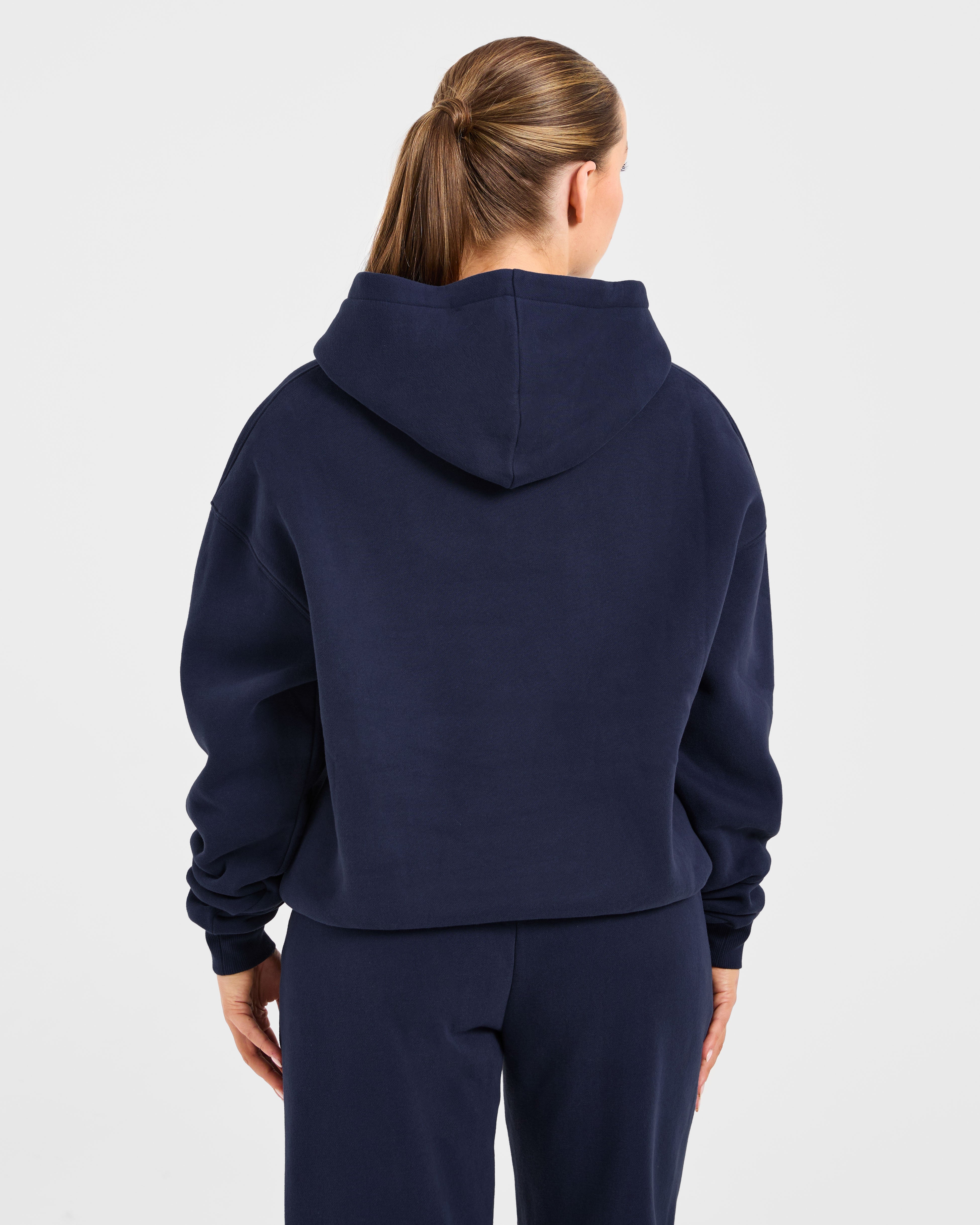 Felpe Oversized con ricamo retrò - Blu navy