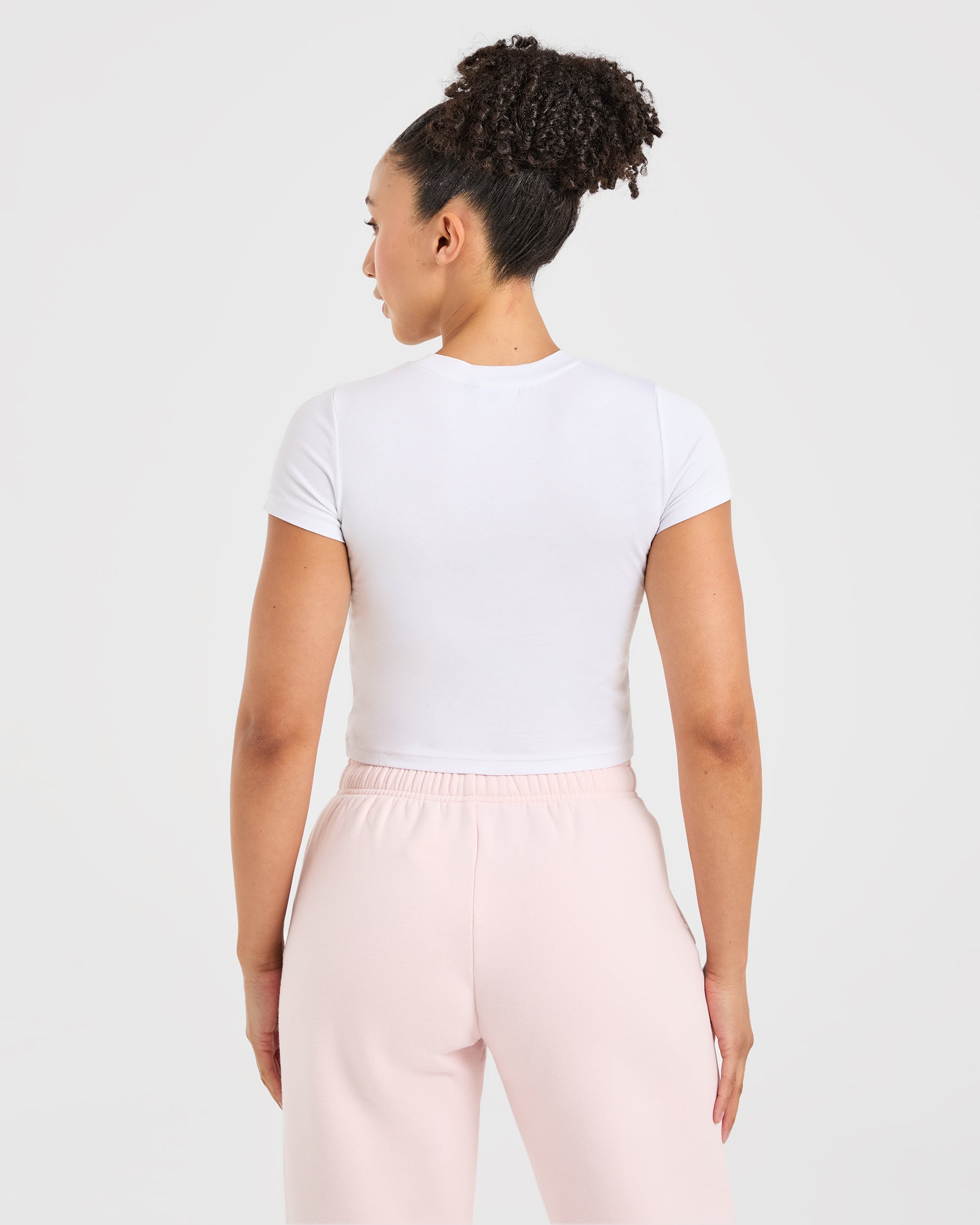Just a Gym Girl Baby Tee - Bianco/Rosso