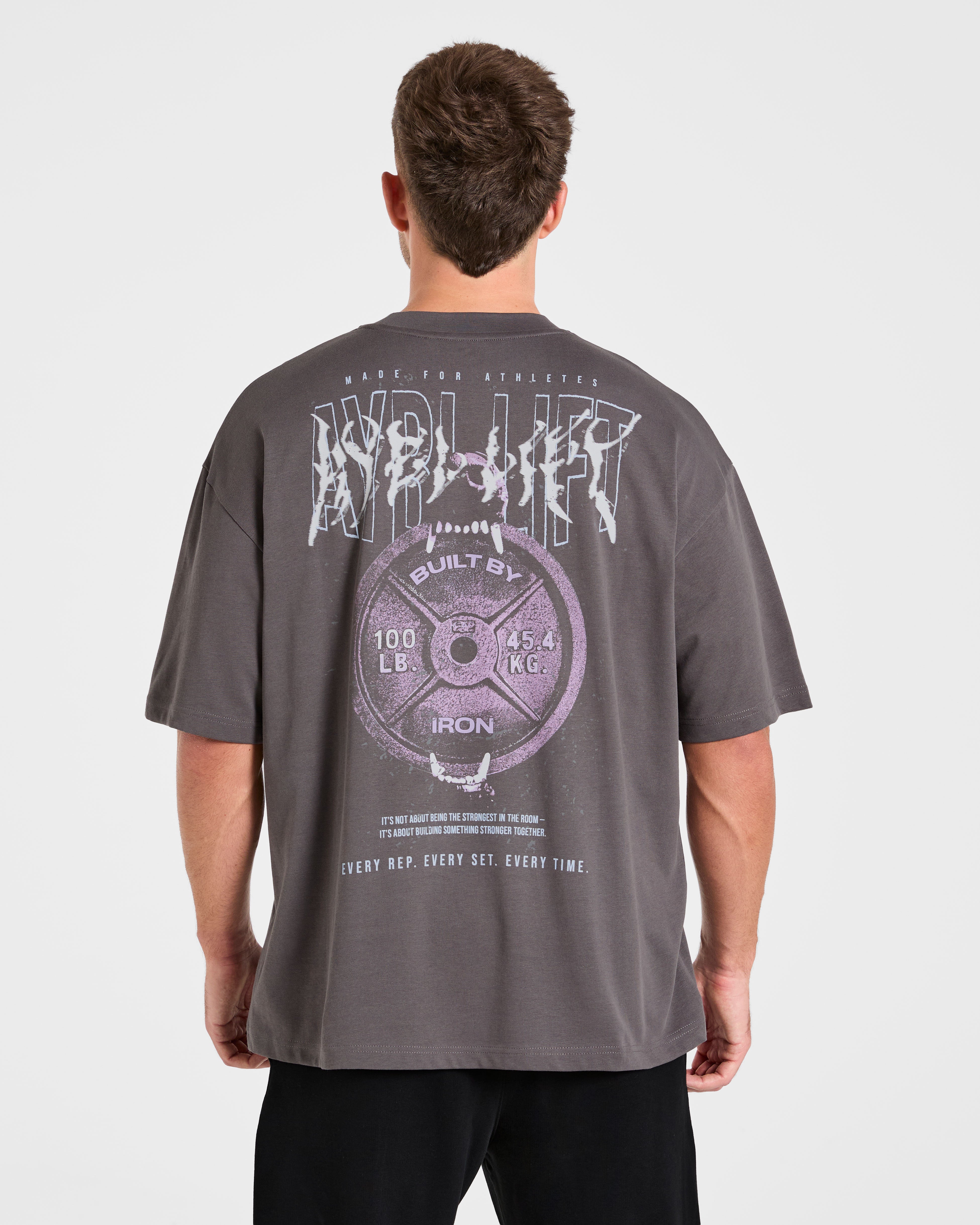 T-shirt Oversized Doberman Strength - Grigio Tempesta