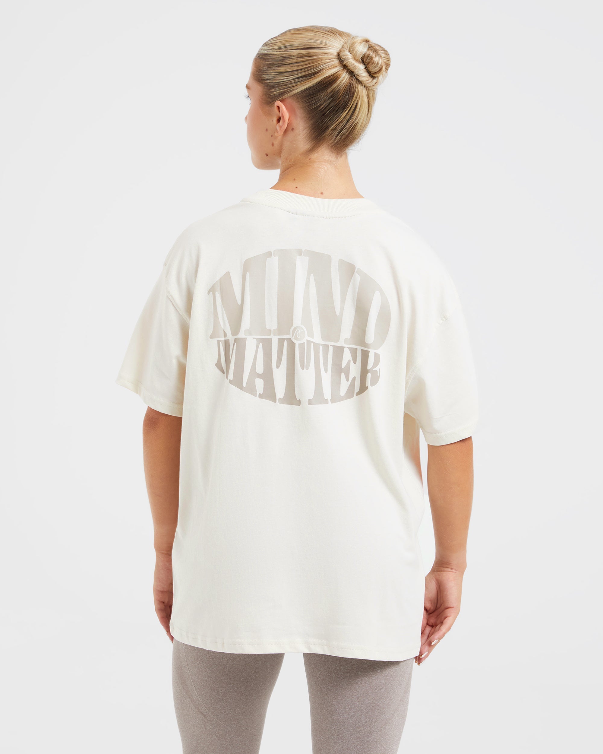 T-shirt Oversized Mind Over Matter - Beige/Marrone