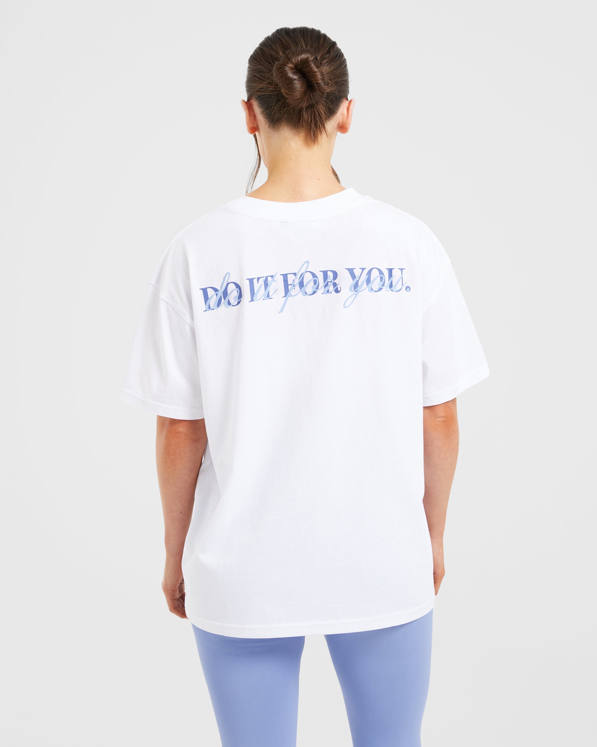 T-shirt Oversized Do It For You - Bianco/Blu