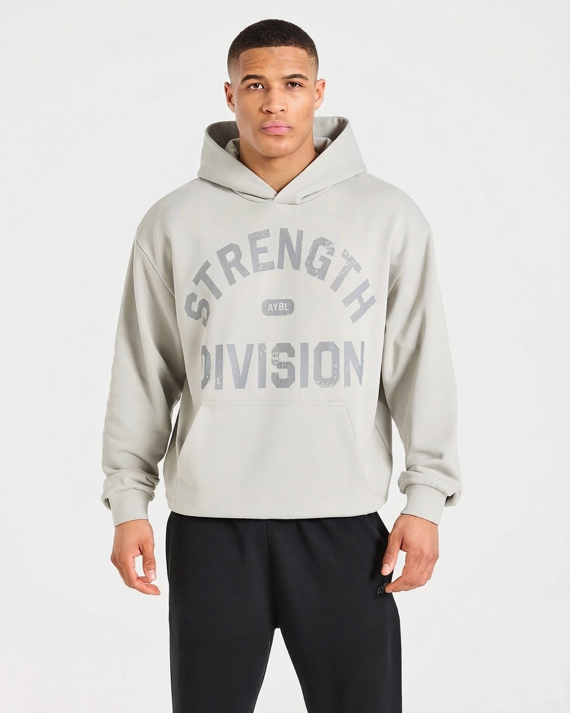 Felpe Oversized Division Strength - Grigio Ghiaccio