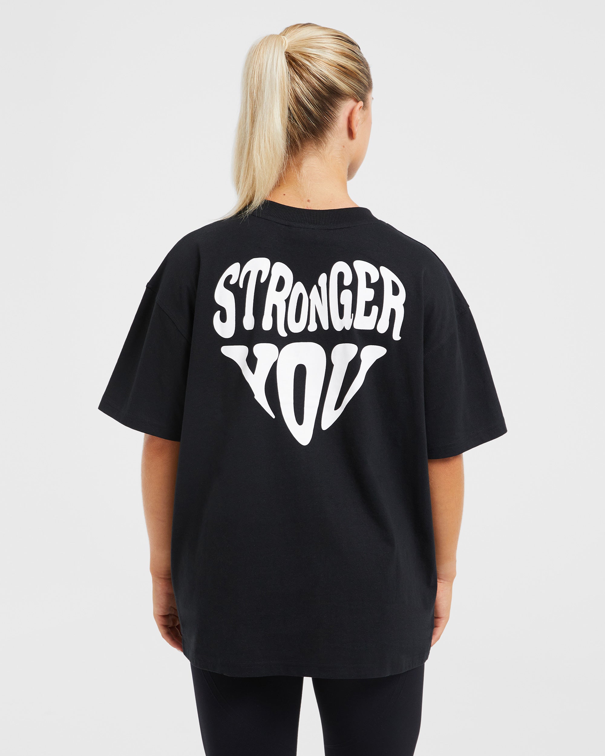 T-shirt Oversized Stronger You - Nero