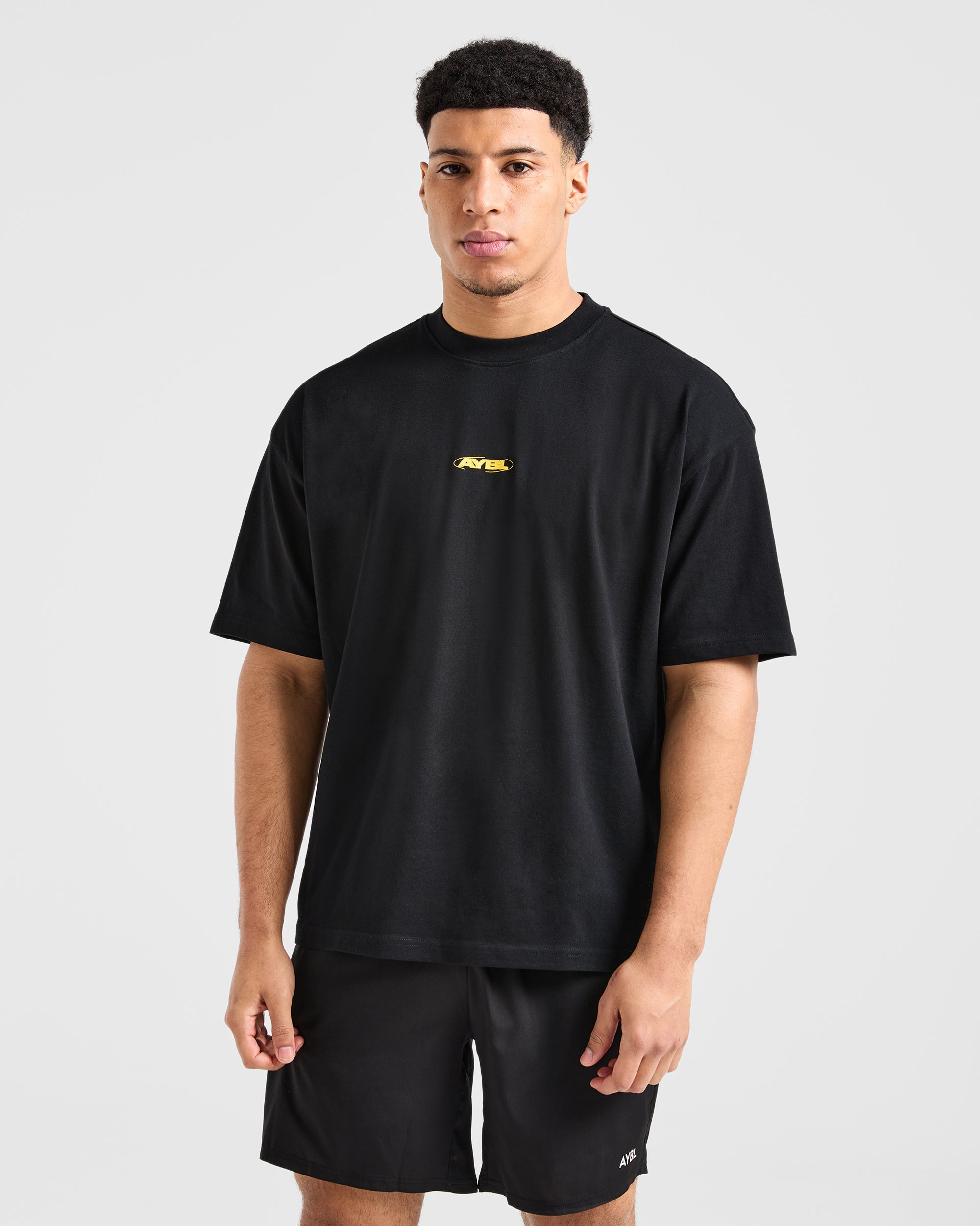 T-Shirt Oversized Orbit - Nero/Giallo