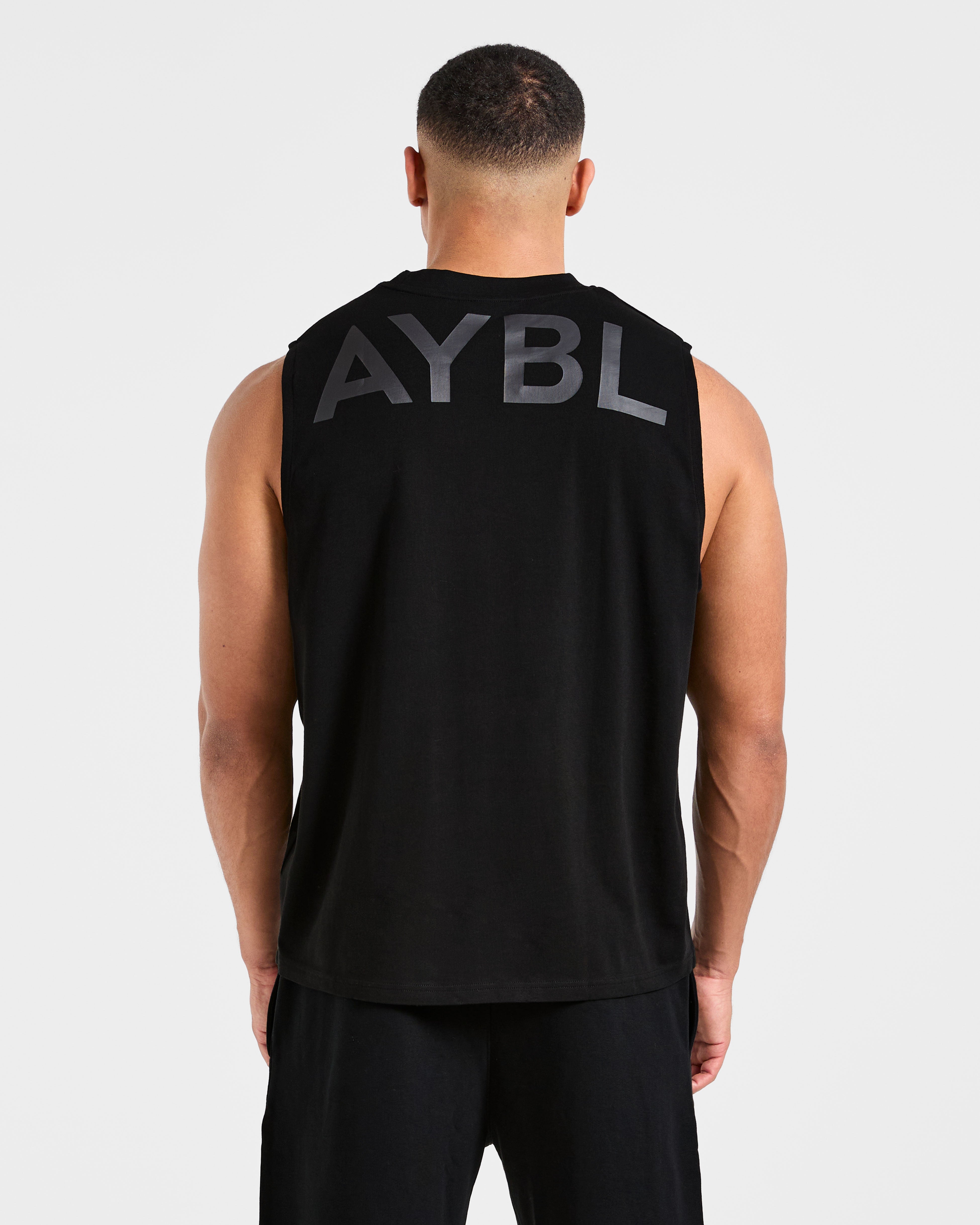 Essential Oversized Graphic Tank - Nero
