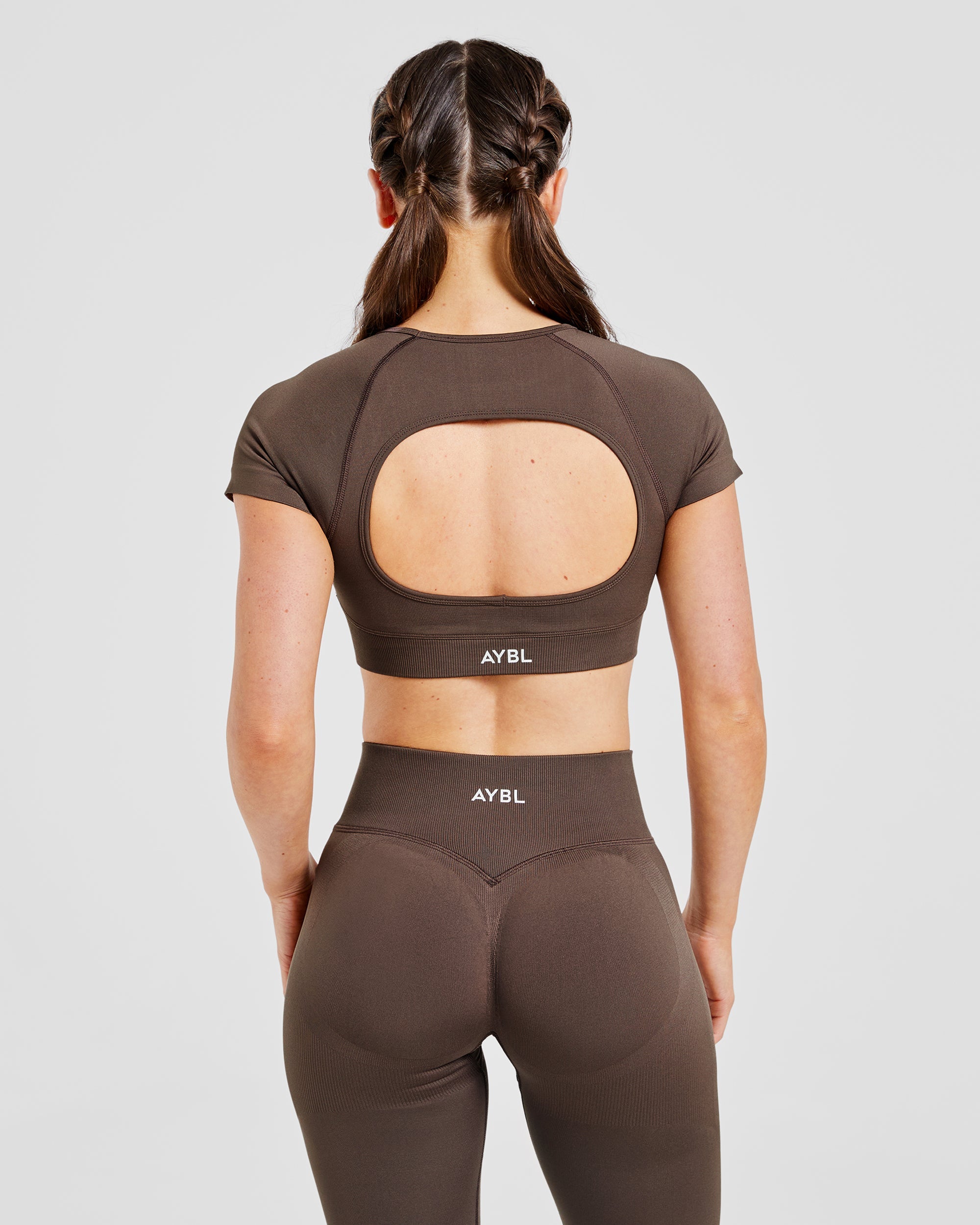 Adapt Crop Top Senza Cuciture - Marrone