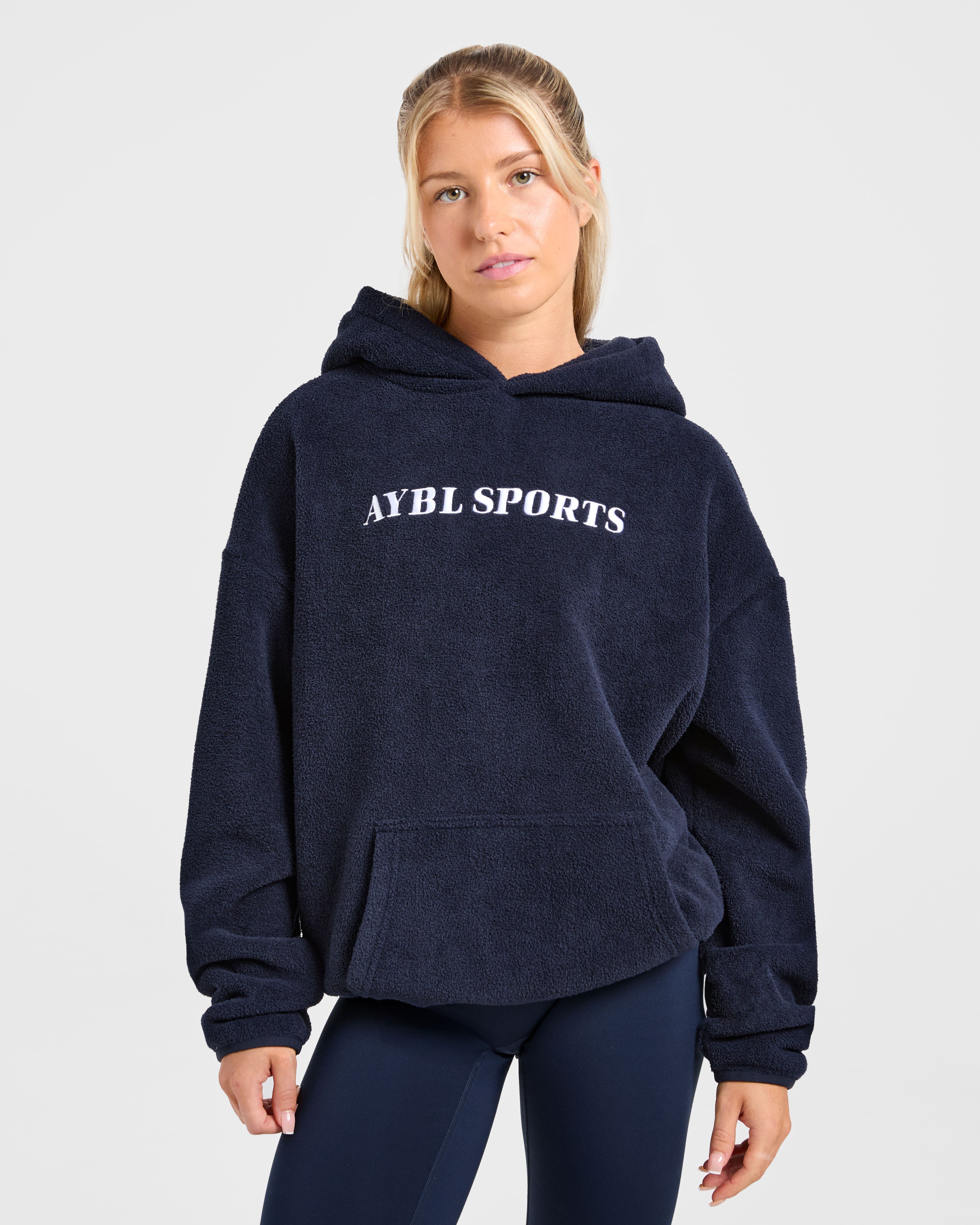 AYBL Sports Felpa Oversized con Cappuccio - Blu Navy