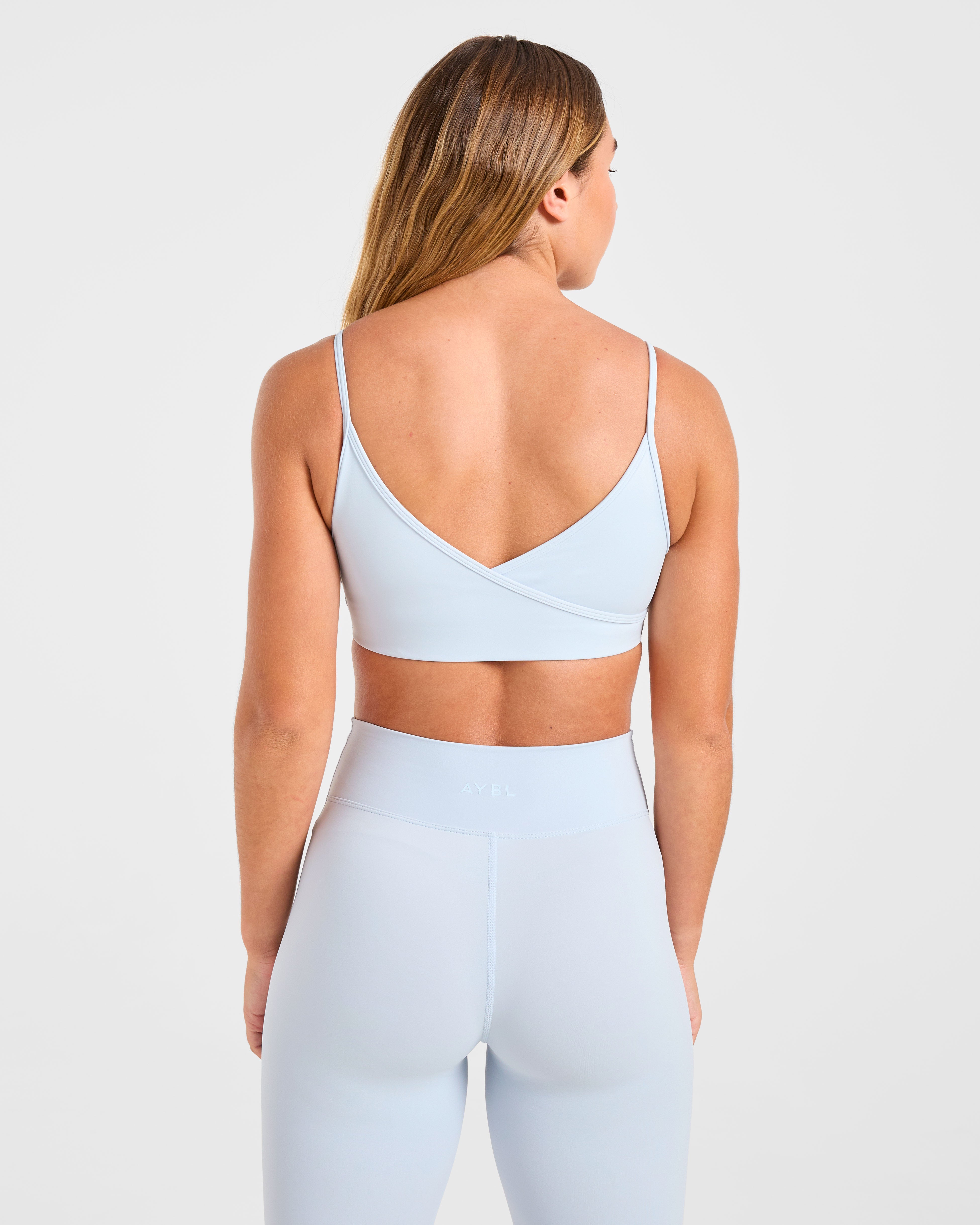 Sculpt Wrap Sports Bra - Blu Ghiaccio