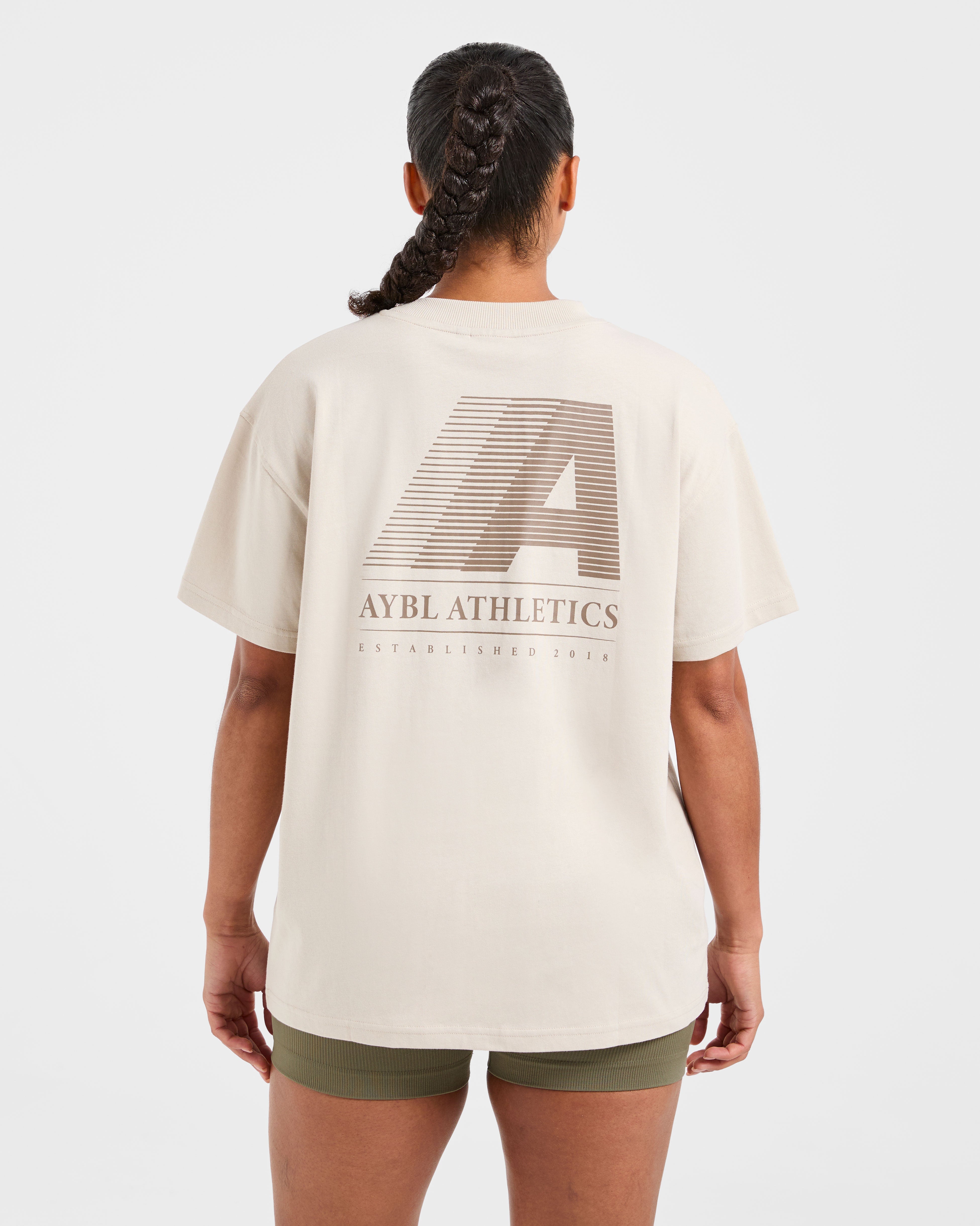 T-shirt Oversized Retro Athletics - Sabbia