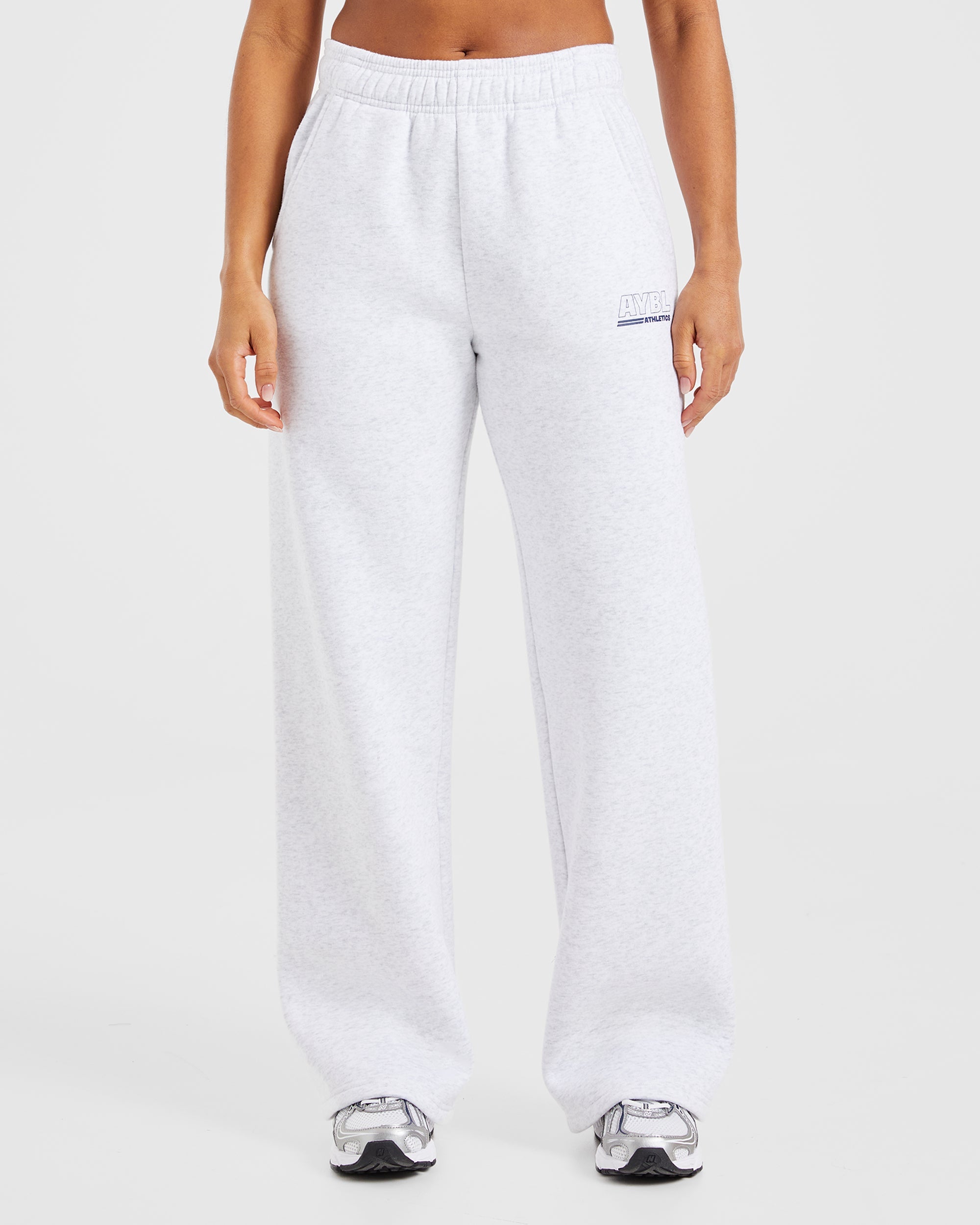 Pantaloni da Jogging a Gamba Dritta per Atletica - Grigio Antracite/Blu Navy