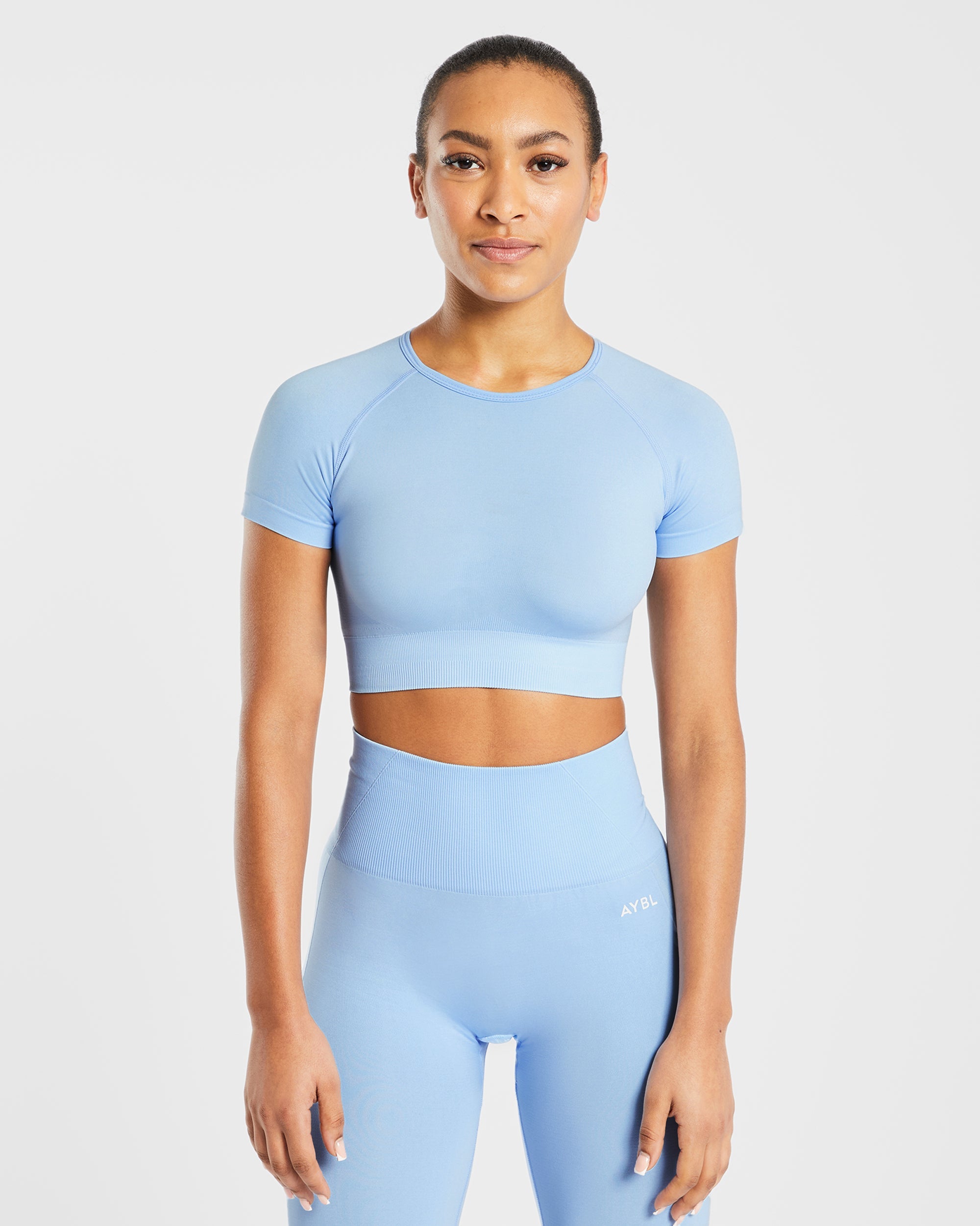 Empower Crop Top Senza Cuciture - Blu Cielo