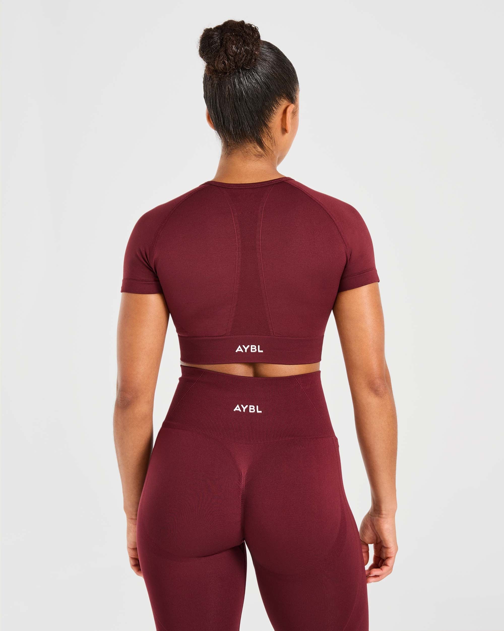 Empower Seamless Crop Top - Rosso vino