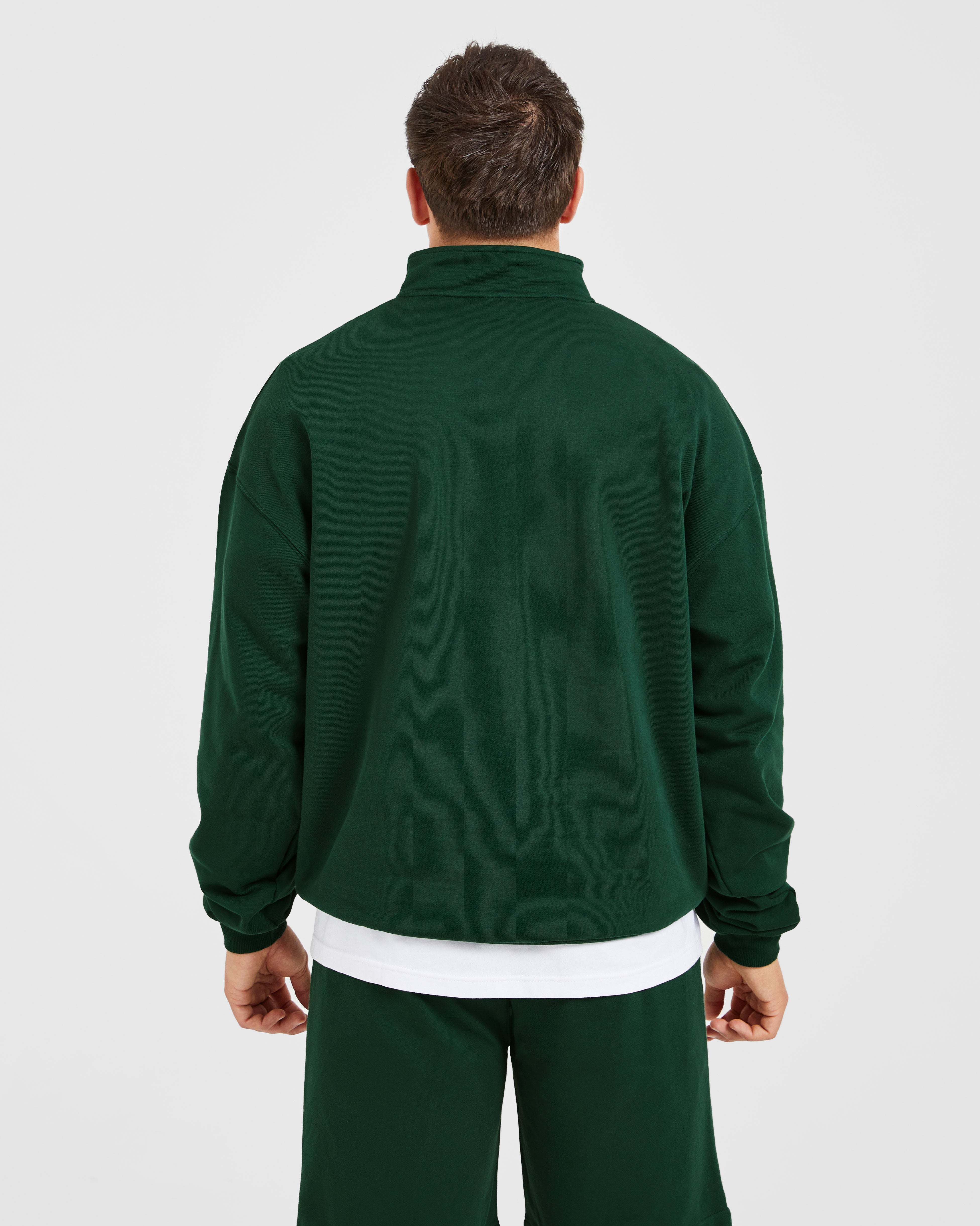 Rebound Felpa con Cerniera 1/4 - Verde Bosco