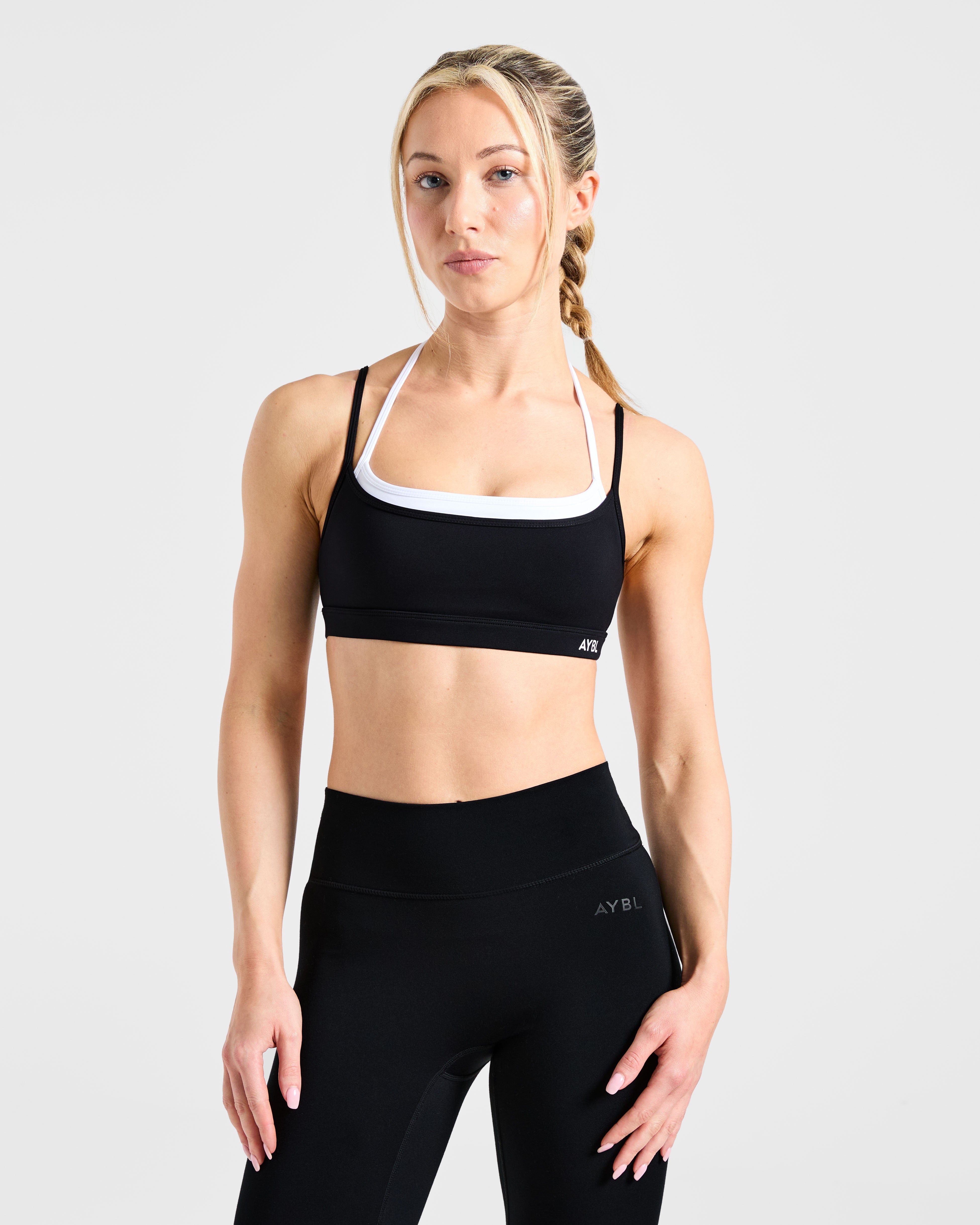 Sports Bra Doppio Strato Essenziale - Nero/Bianco