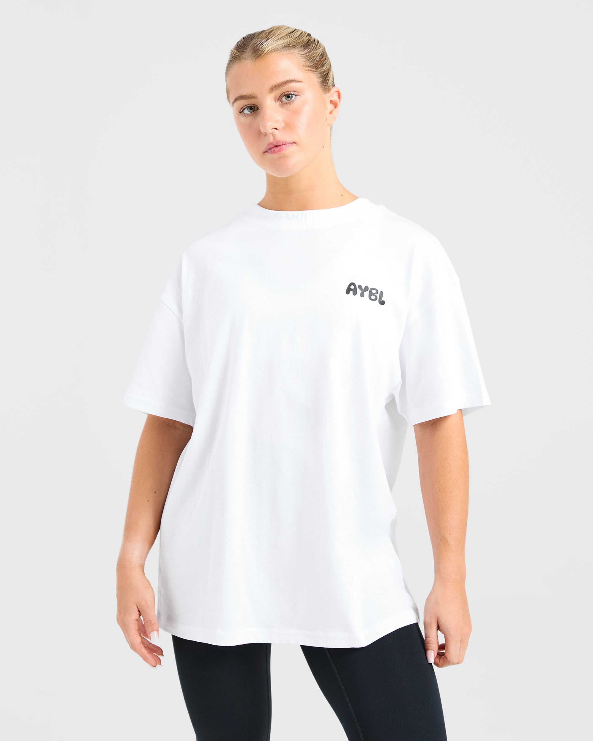 T-shirt Oversized Mind Over Matter V2 - Bianco