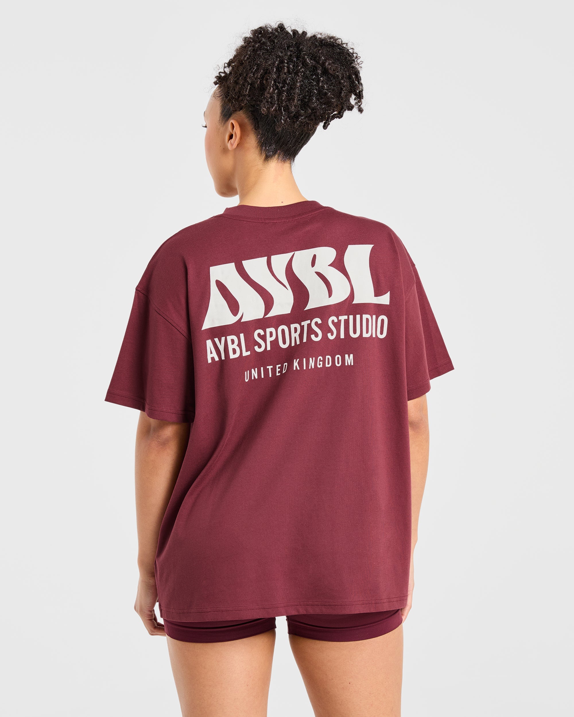 AYBL Sports Studio T-Shirt Oversized - Borgogna